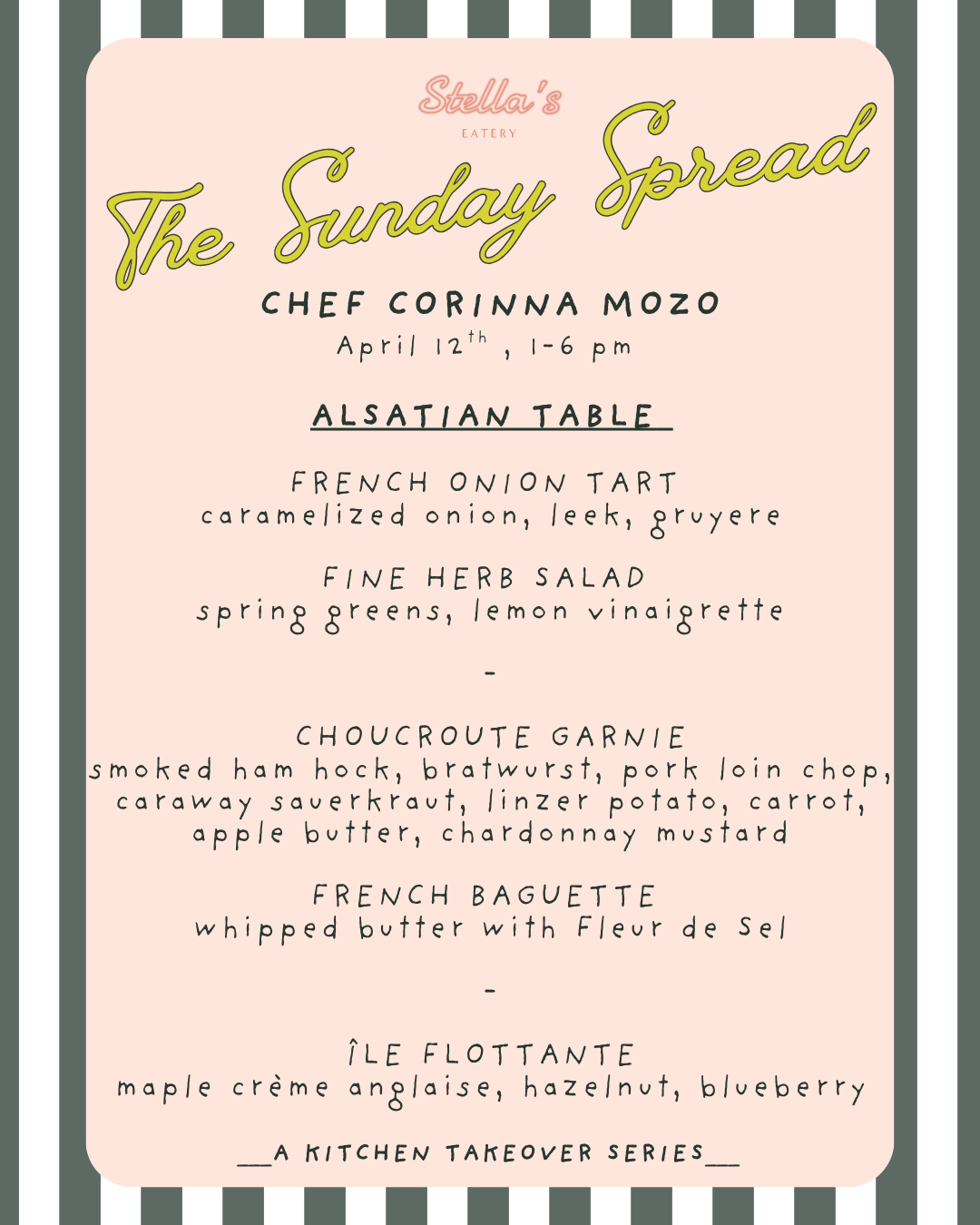French Food, Prince Edward County, The Sunday Spread, Stella's Eatery, Chef Corinna Mozo, Farm to Table, Waupoos
