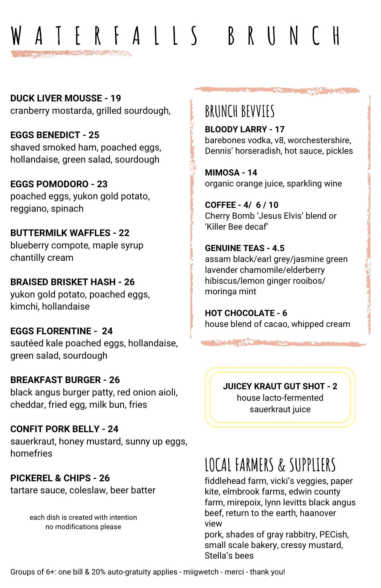 Stella’s Eatery PEC Prince Edward County Ontario Brunch Menu restaurant farm to table cute breakfast coffee