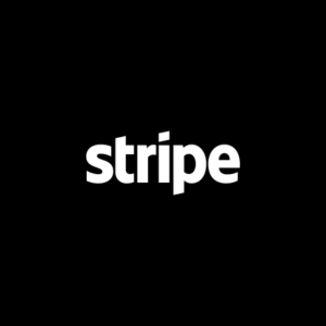 Stripe logo on a black background