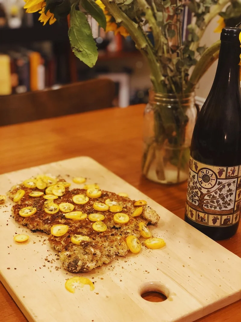 Zaatar Flecked Chicken Schnitzel