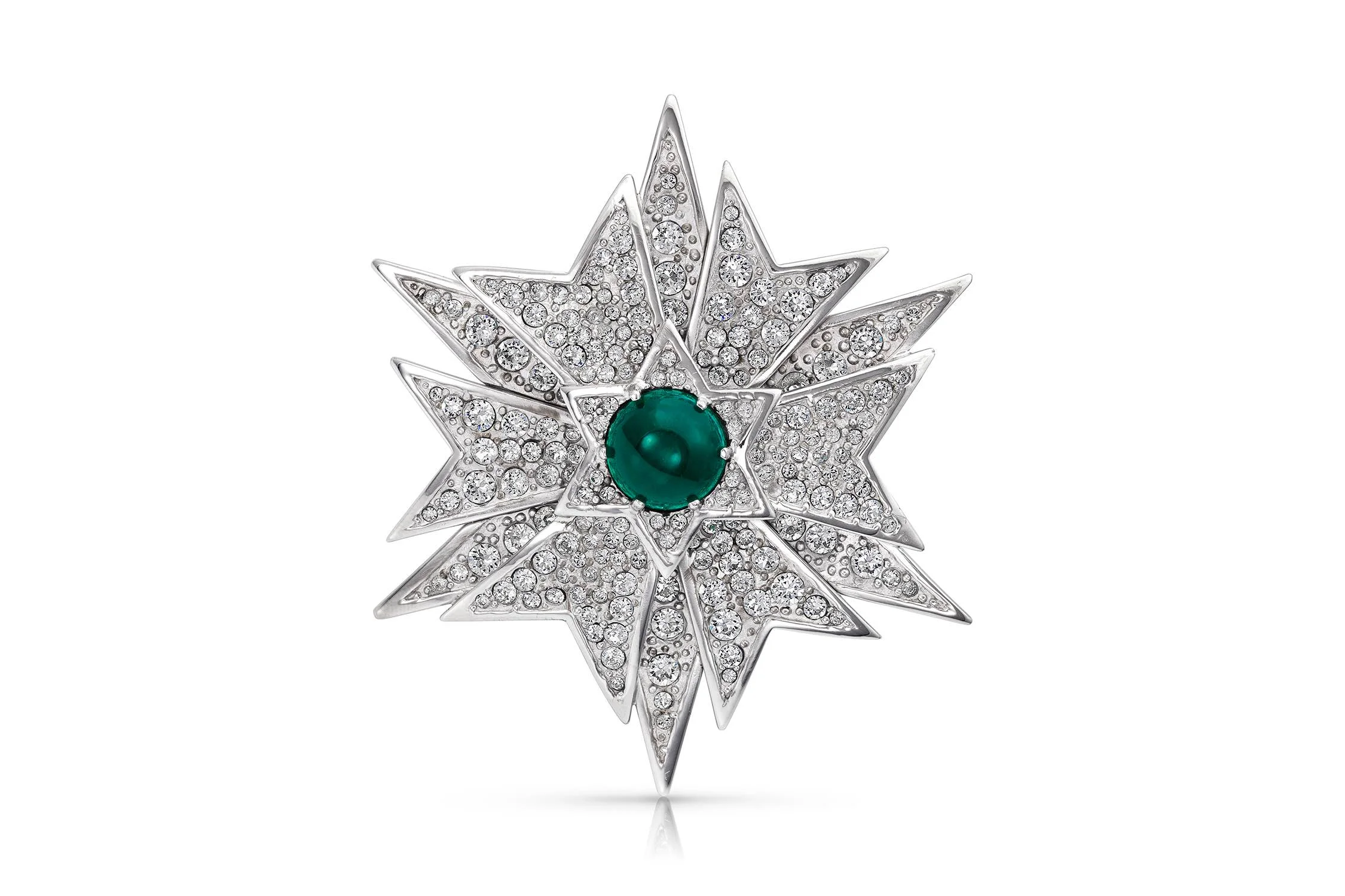 Re-created emerald and diamond brooch worn in the film classic Valley of the Dolls