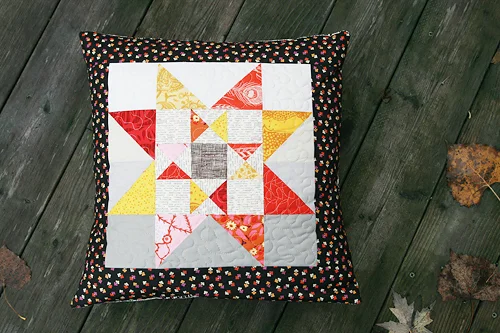 Autumn Star Pillow by Faith of Fresh Lemons Quilts