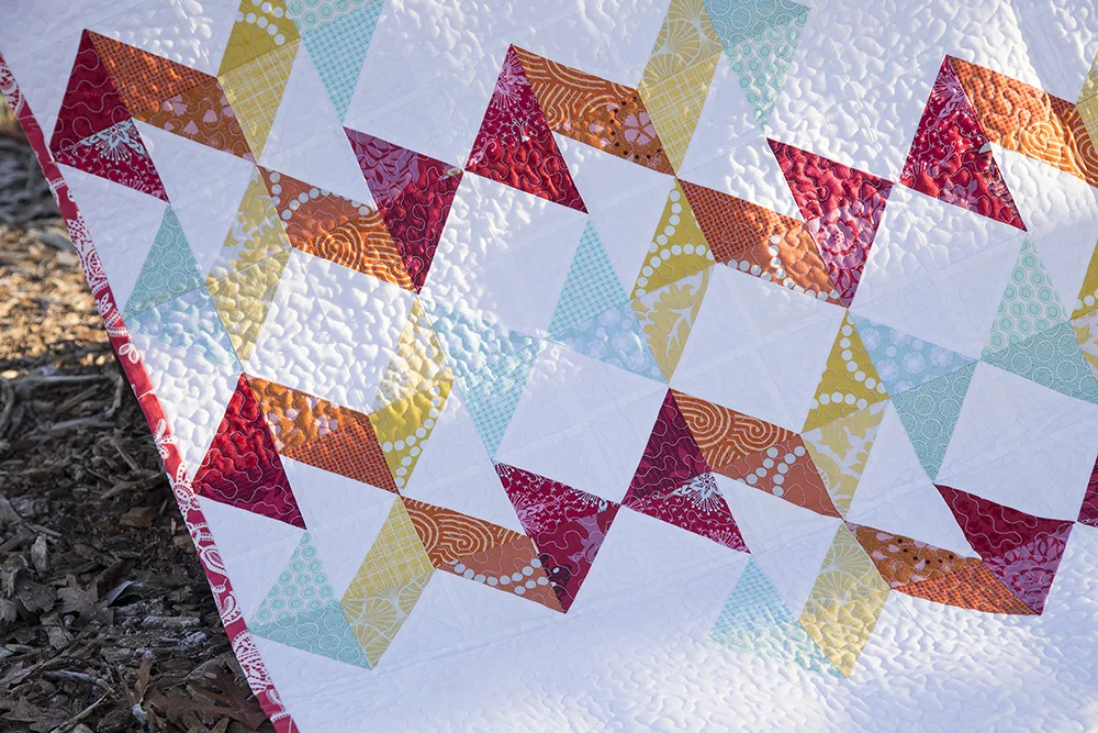 Geometric Slide Quilt from pattern in Vintage Quilt Revival : Fresh Lemons Quilts