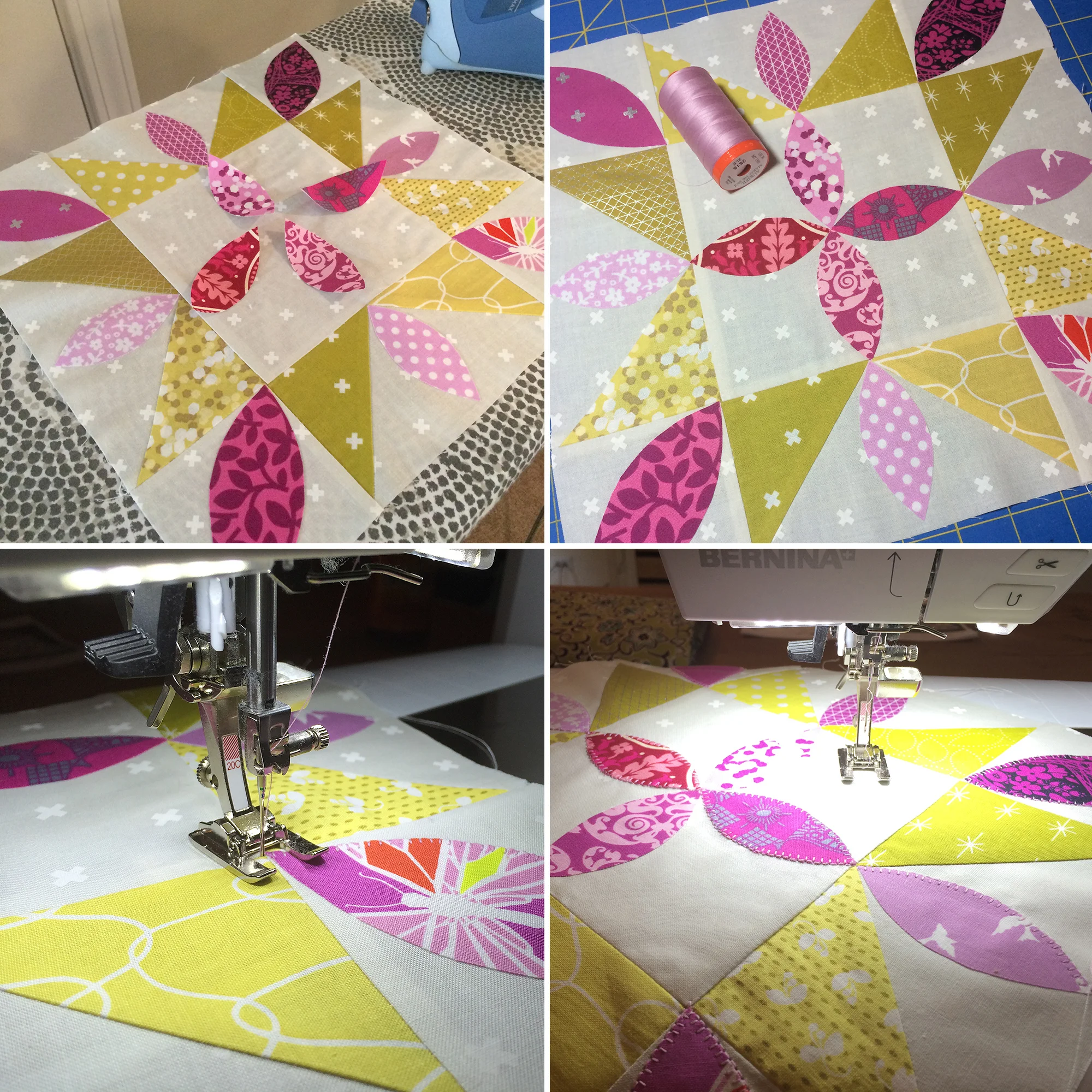 Playful Petals Starflower Mini Quilt: Fresh Lemons Quilts