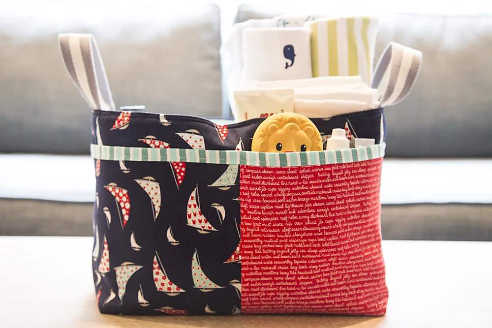 Nautical Divided Basket, pattern by Noodlehead : Fresh Lemons Quilts