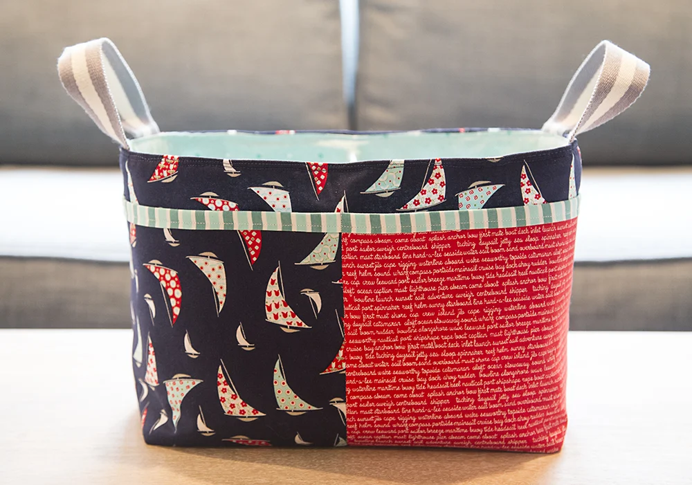 Nautical Divided Basket, pattern by Noodlehead : Fresh Lemons Quilts