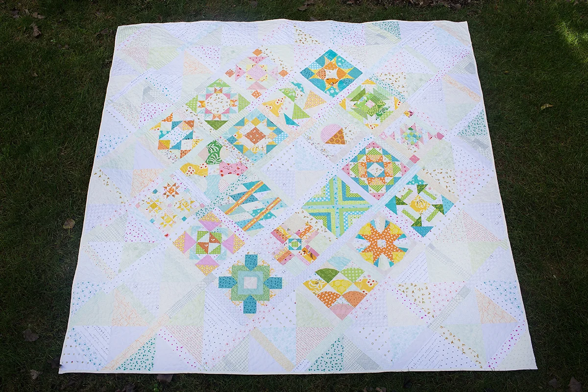 Summer Sampler 2016 ~ Scrappy on Point Quilt : Fresh Lemons Quilts