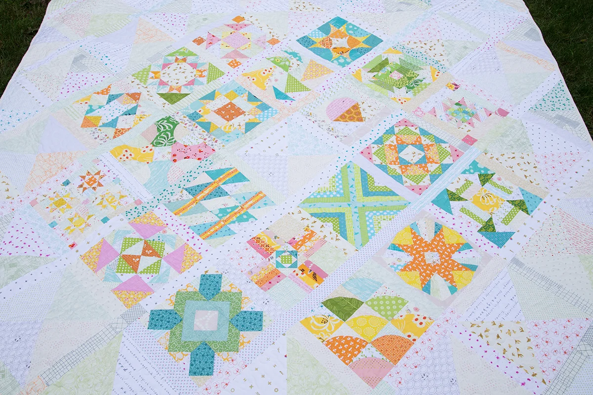 Summer Sampler 2016 ~ Scrappy on Point Quilt : Fresh Lemons Quilts
