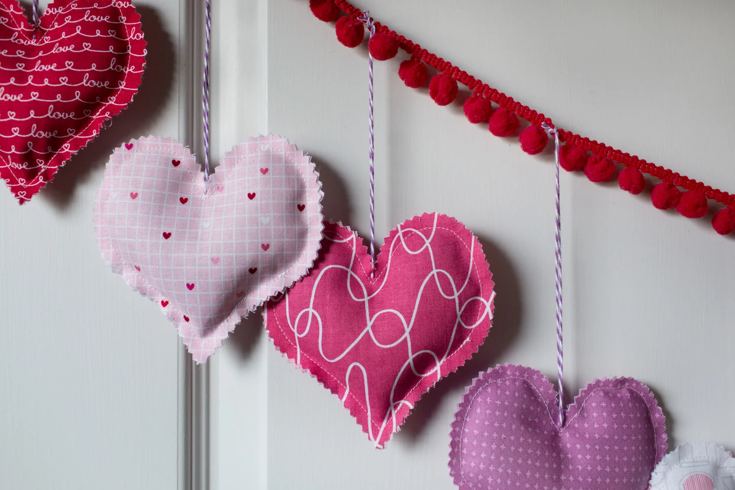 Lavender Sachet Heart Bunting Tutorial at We All Sew