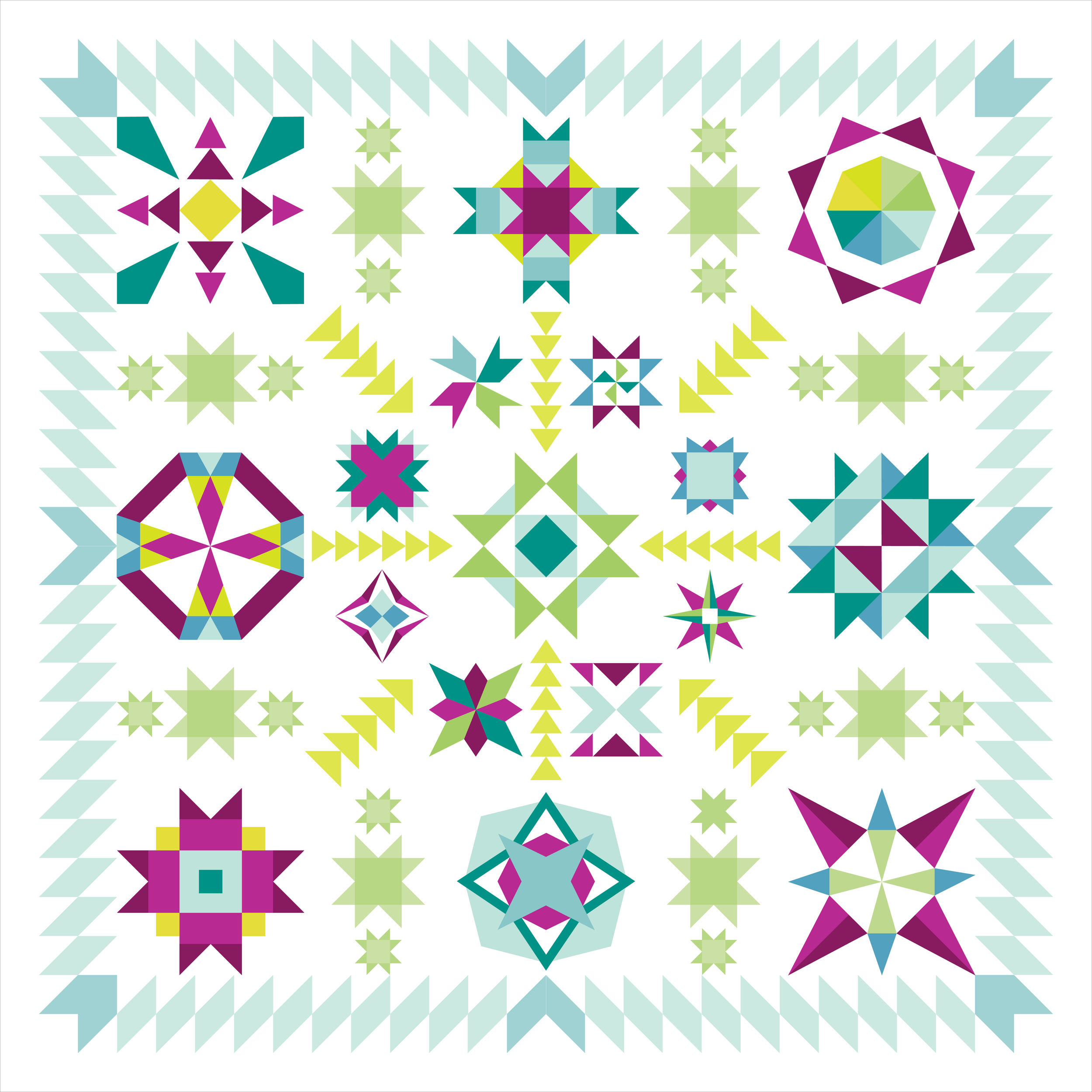Summer Sampler 2017 : Summer Star Medallion Quilt Along