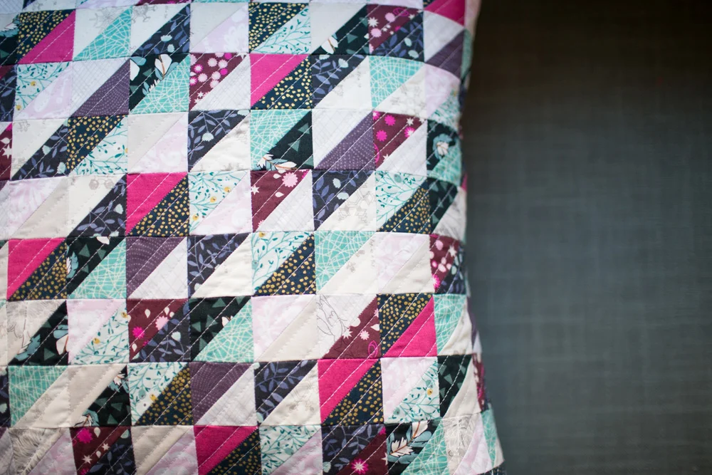 Tiny Half Square Triangle Pillow