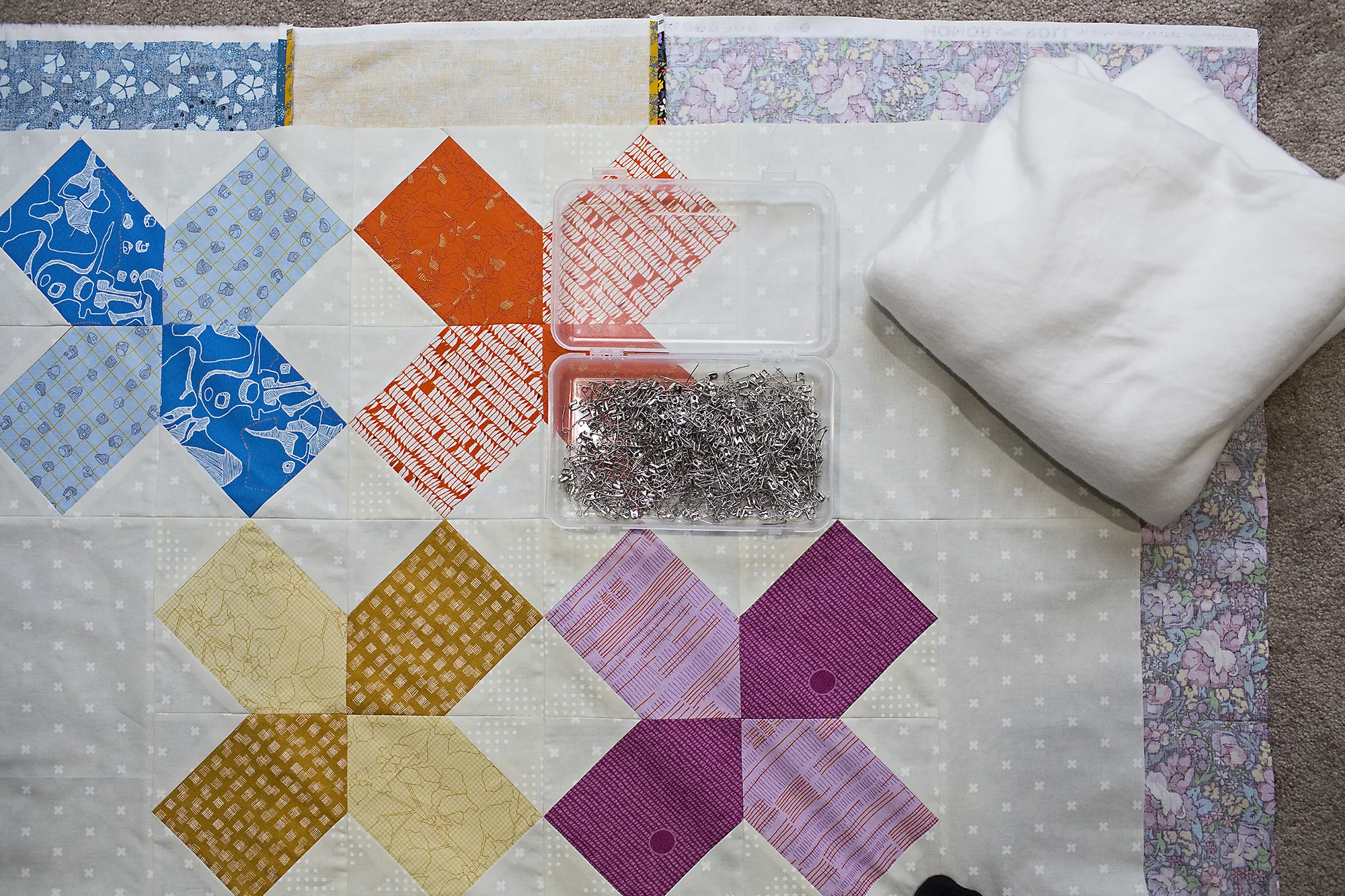 How to Pin Baste a Quilt ~ We All Sew