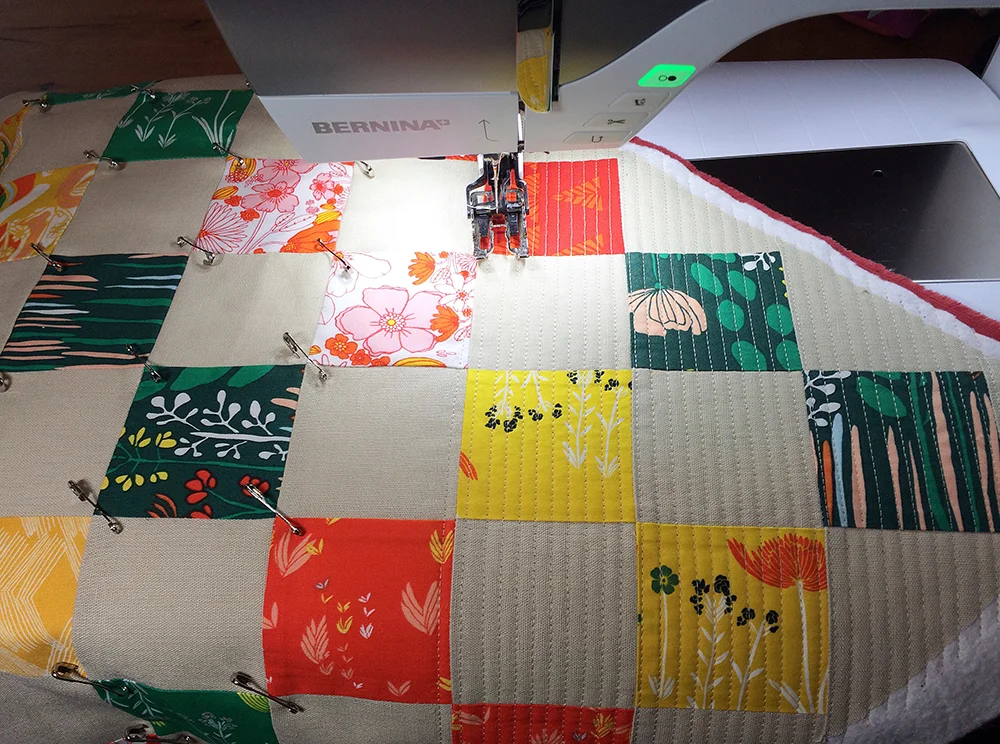 Straight Line Quilting into Fall