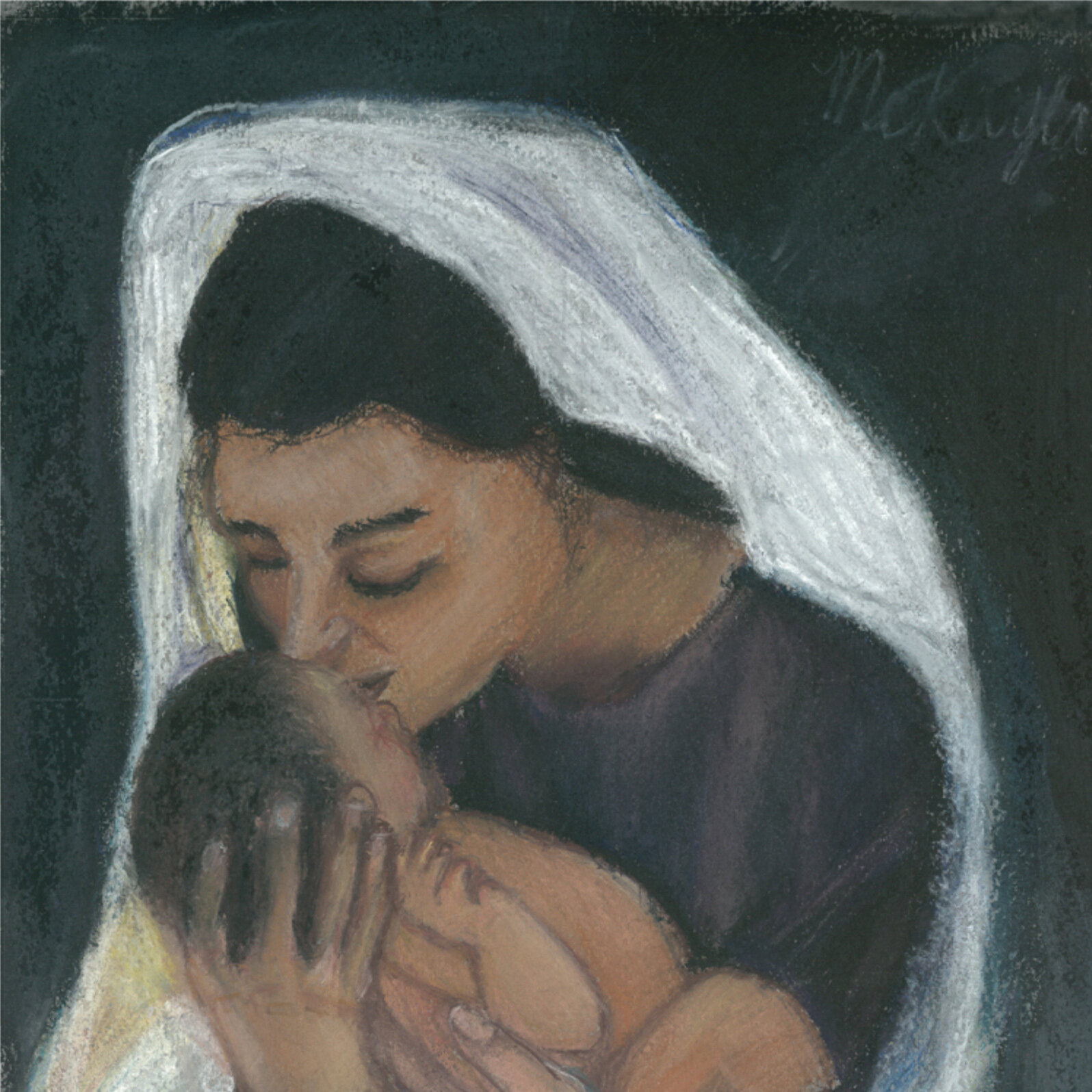 Illustration of Mary and Baby Jesus. By McKayla.