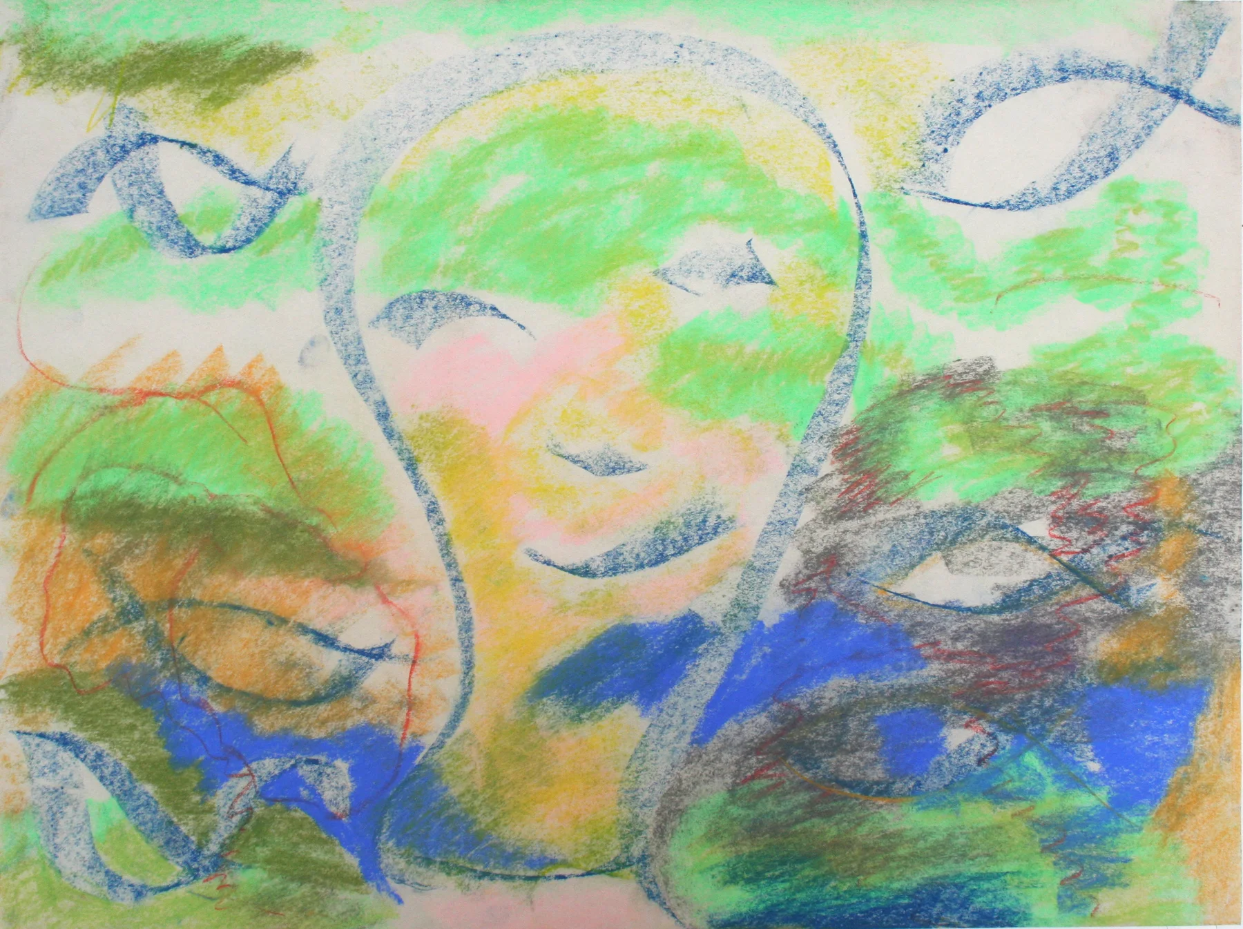 Christian Alien, 2014, 20 x 24" chalk pastel on newsprint