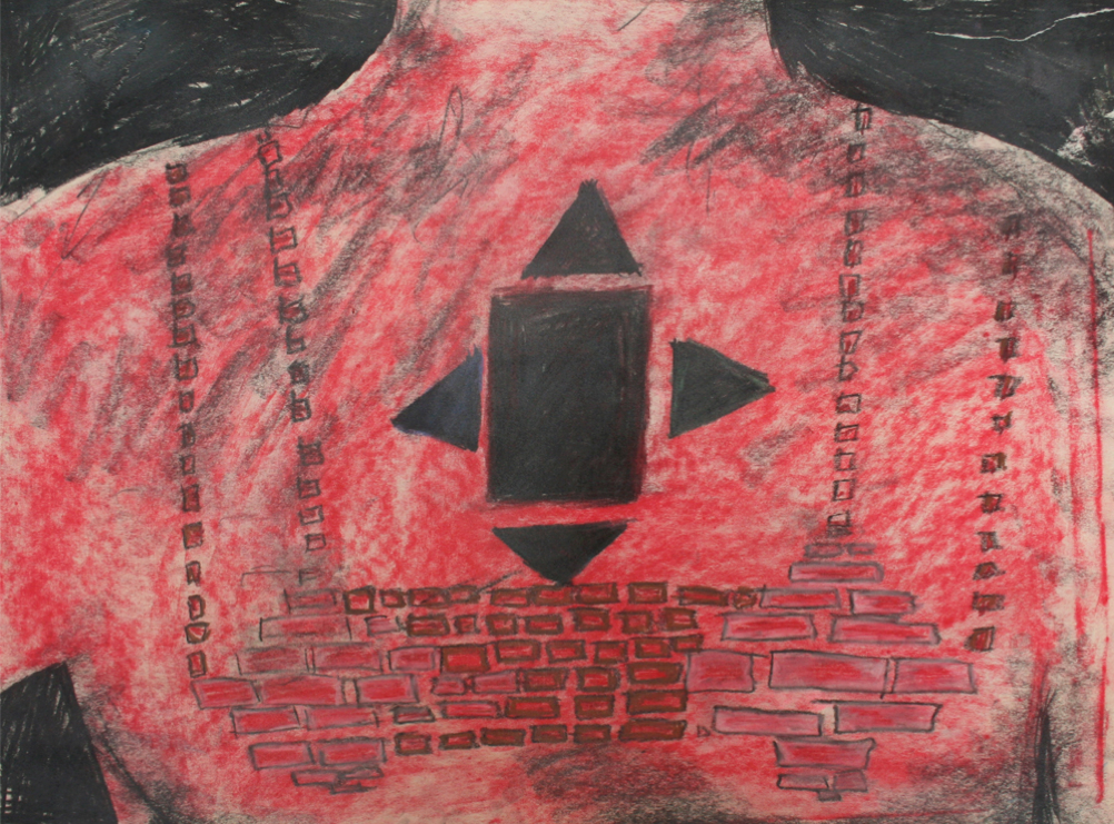 Bricklayer, 2014, chalk pastel on newsprint, 20 x 24 inches