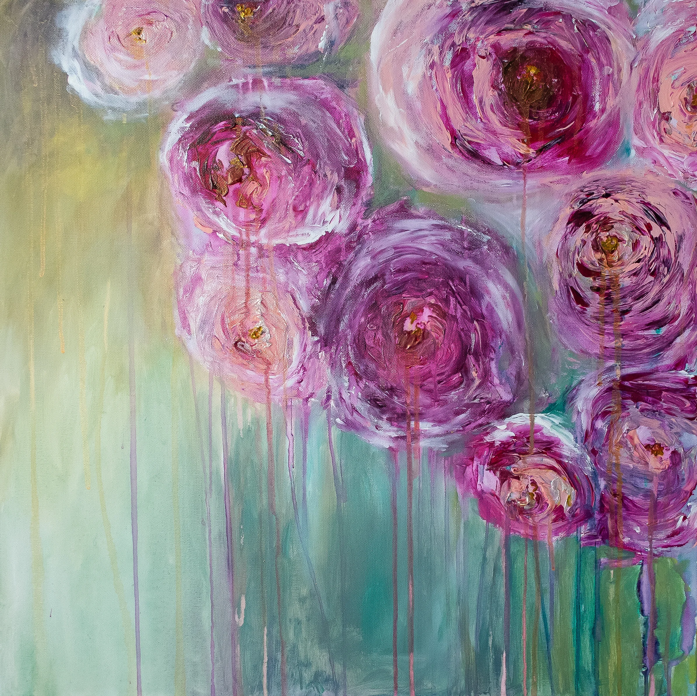 Hearts Like Flowers 15"x15"