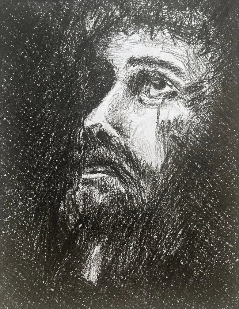 Surrender, wax crayon on paper