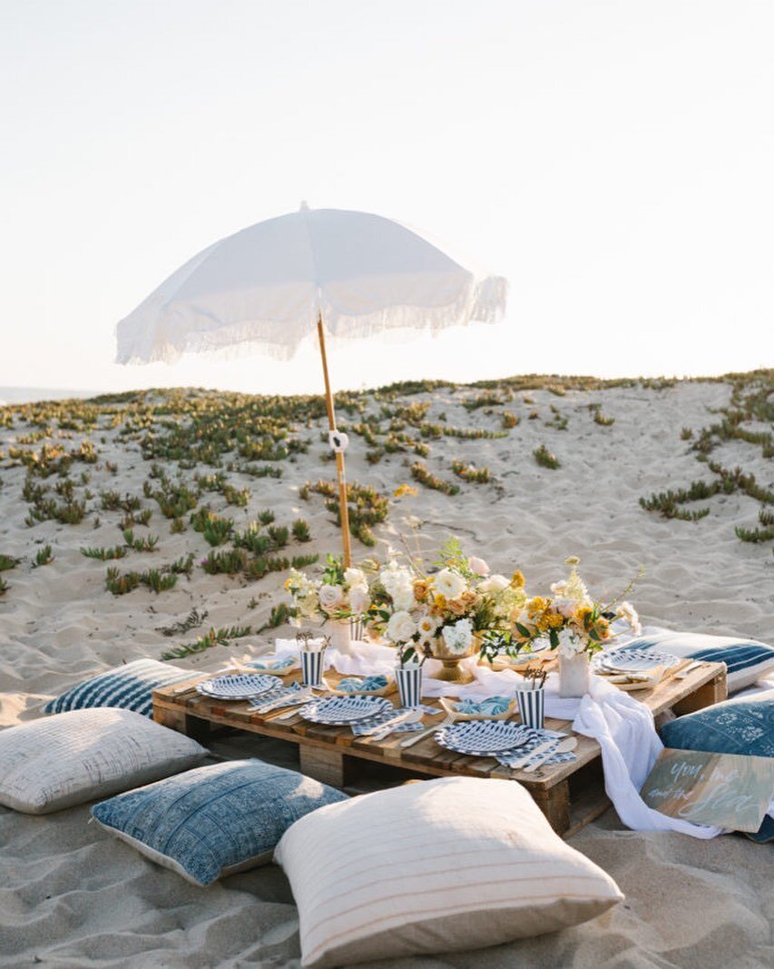 Obsessing over this dreamy picnic set up by @beijosevents 🌊☀️🐚