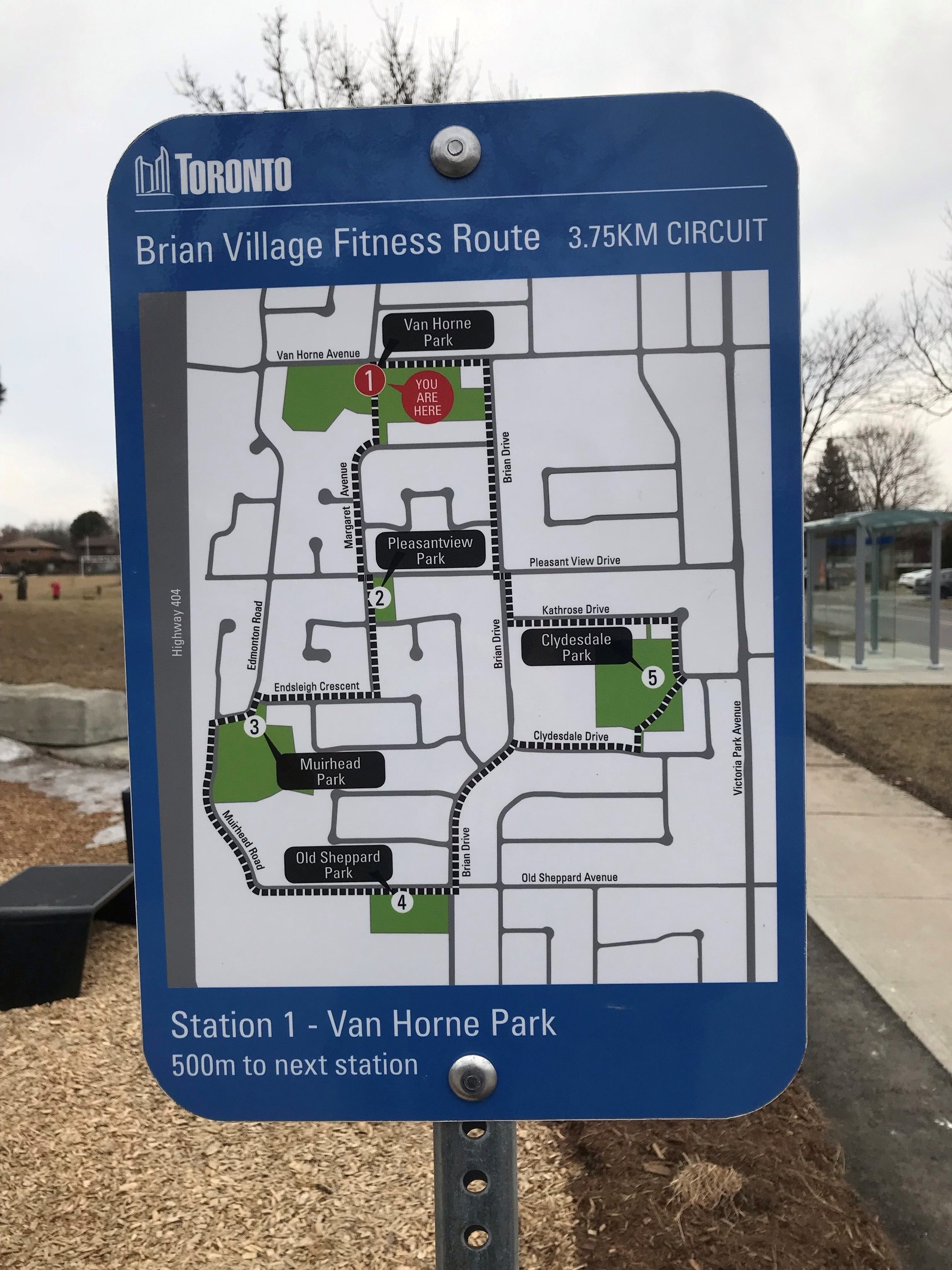 Map of the Brian Village Fitness Track