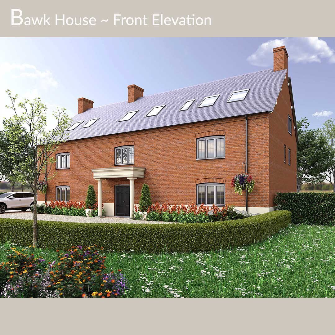 B a w k  H o u s e ~ Front &amp; Rear Elevations for this 3 story,
6 bed renovation Cheshire. 
.
Amends since, rear attic lines and windows have changed. There&rsquo;s a bifold off the rear kitchen. The chefs kitchen sits to the back left with entran