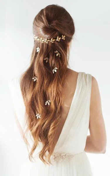 AMY LEAF HAIR PINS BY TILLY THOMAS LUX
