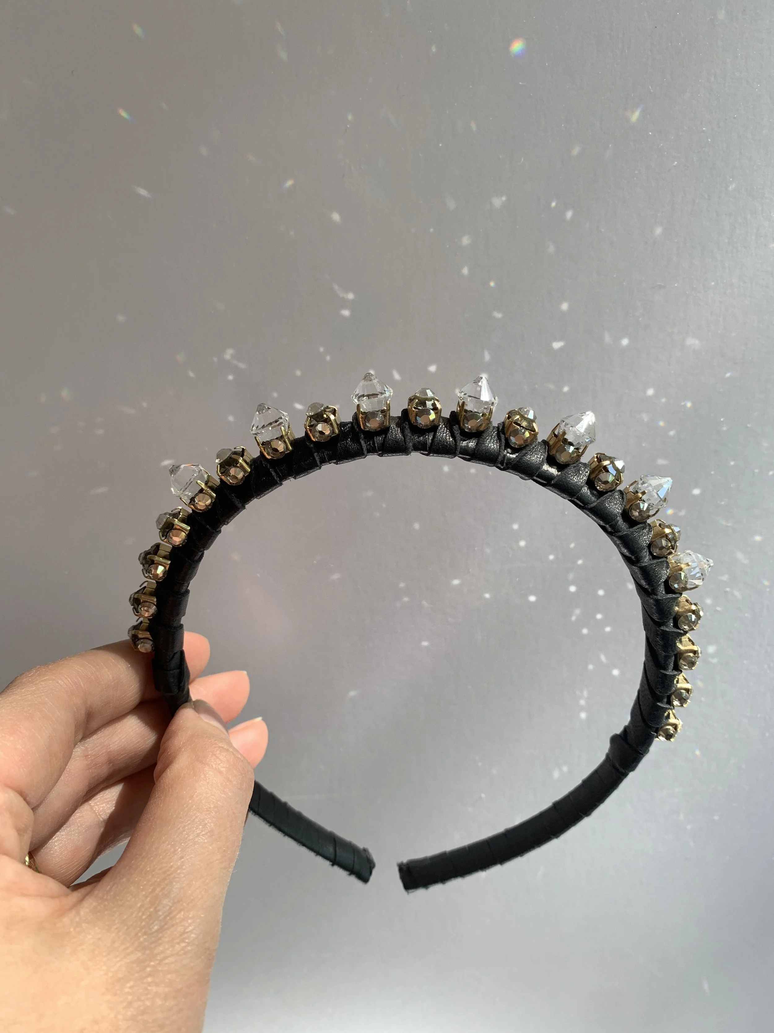 Single Swarovski Spike Headpiece by Tilly Thomas Lux