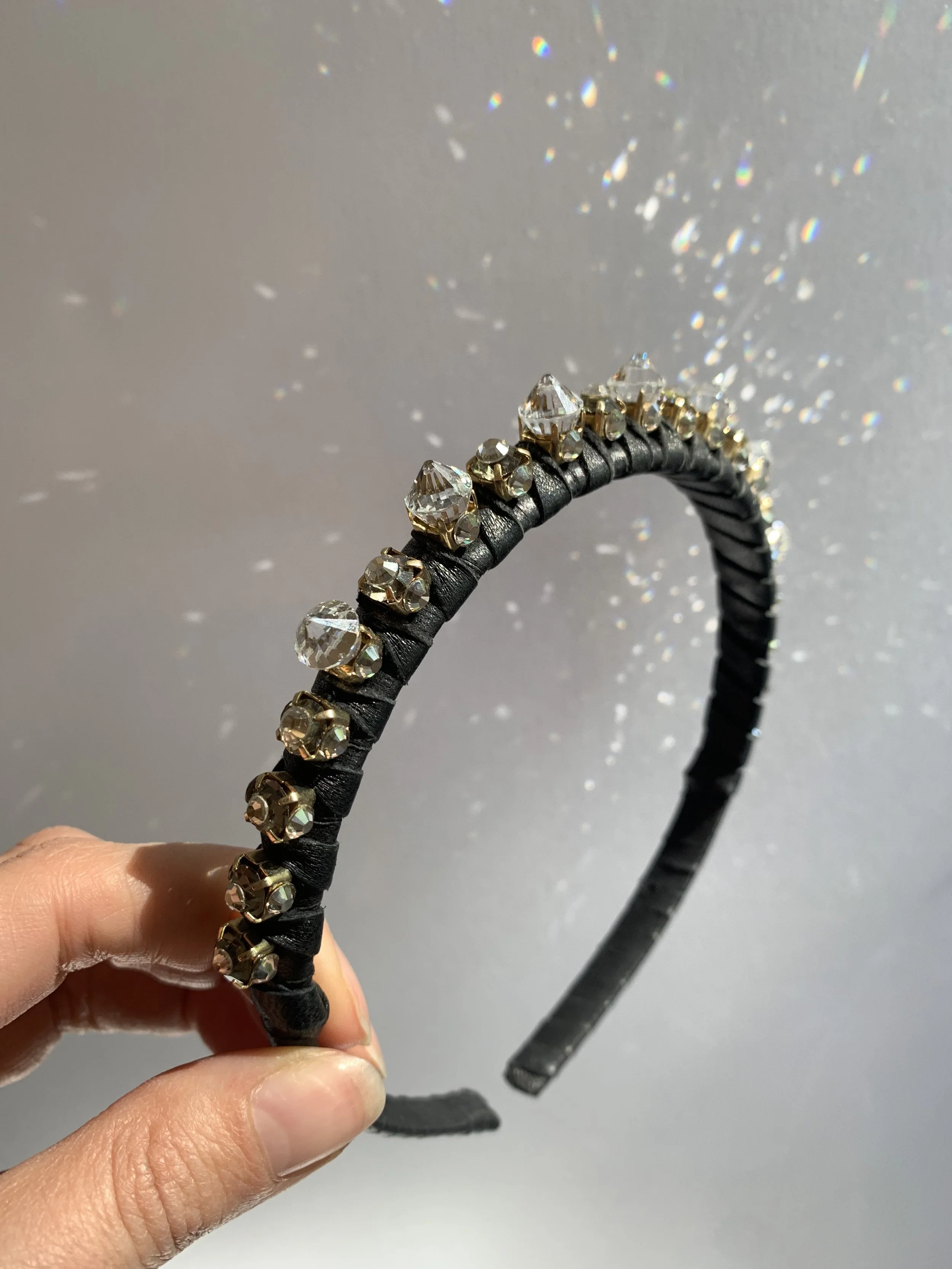 Single Swarovski Spike Headpiece by Tilly Thomas Lux