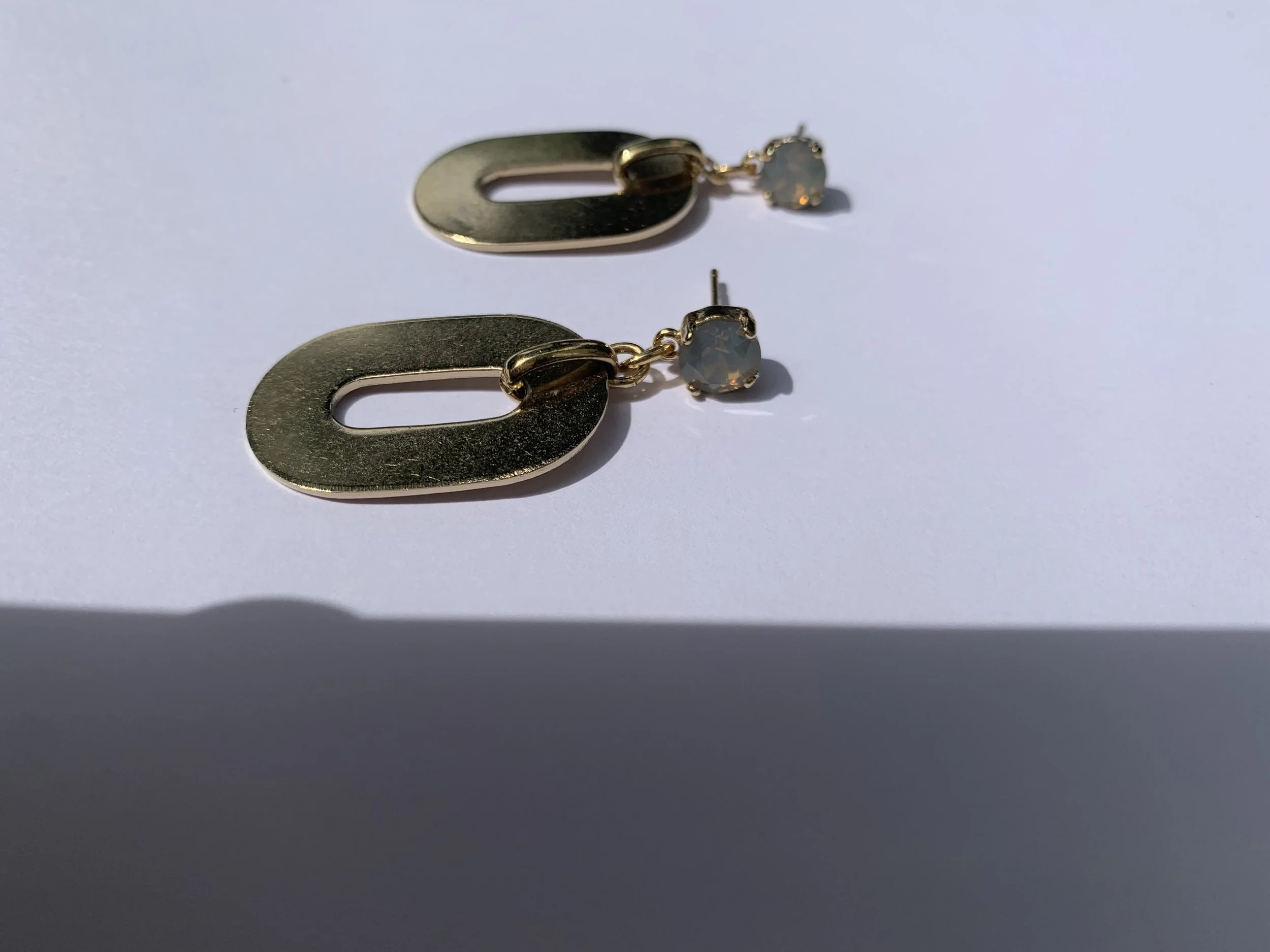 Light Grey Opal Stud earrings by Tilly Thomas Lux