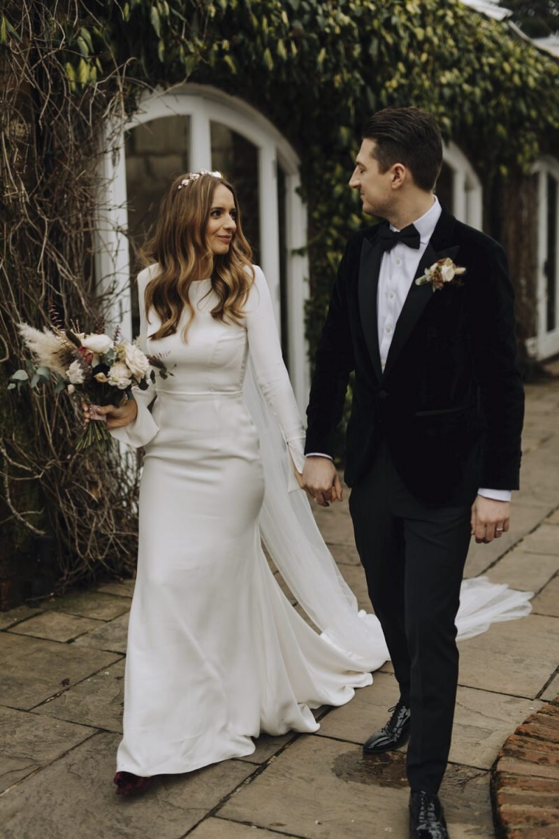 A backless Emma Beaumont wedding dress and Tilly Thomas Lux headpiece for a  luxe winter wedding — Tilly Thomas Lux