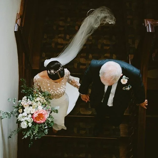 Whenever I hear a bride is wearing a @rimearodaky wedding dress I know the wedding is going to be stunning!  Gorgeous bride Rachel has proved my theory right&hellip;  I worked with her to design a bespoke celestial inspired headpiece to finish off he