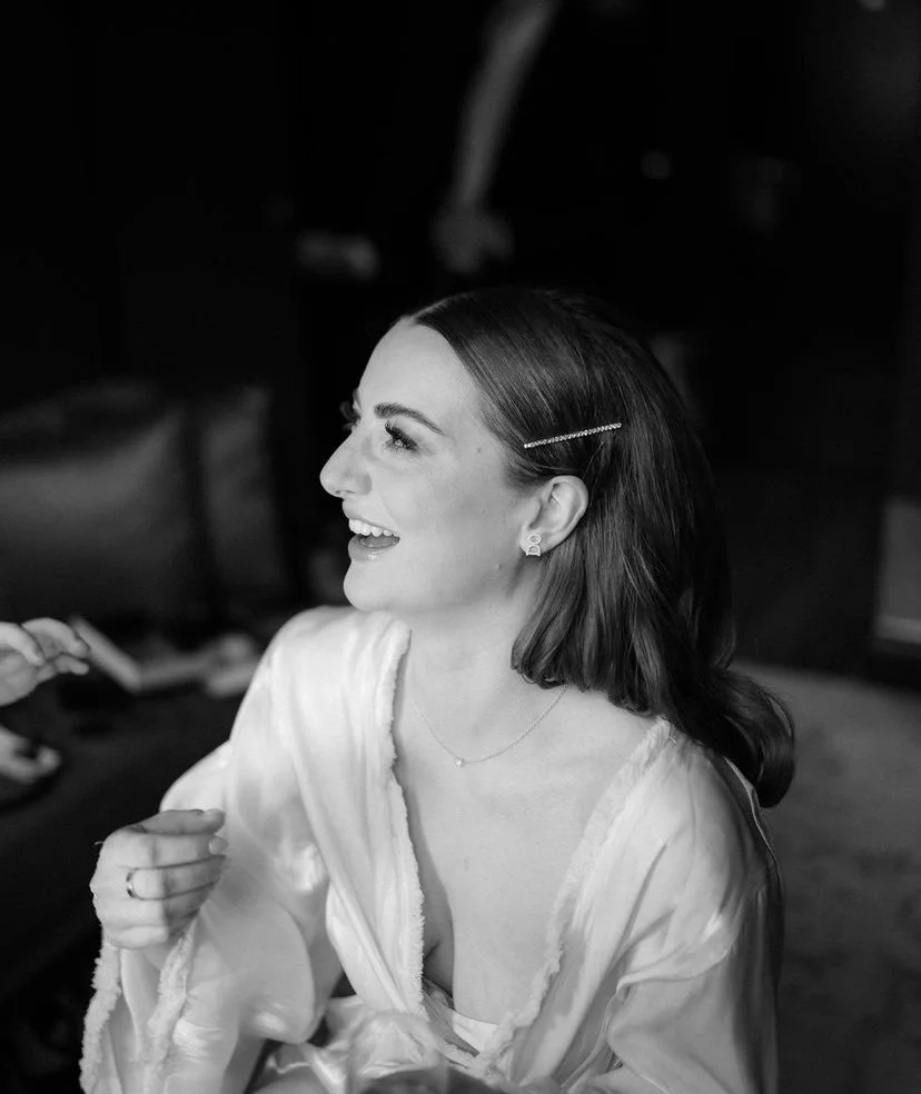 Tilly Thomas Lux sparkly hairpins for a glamorous London wedding