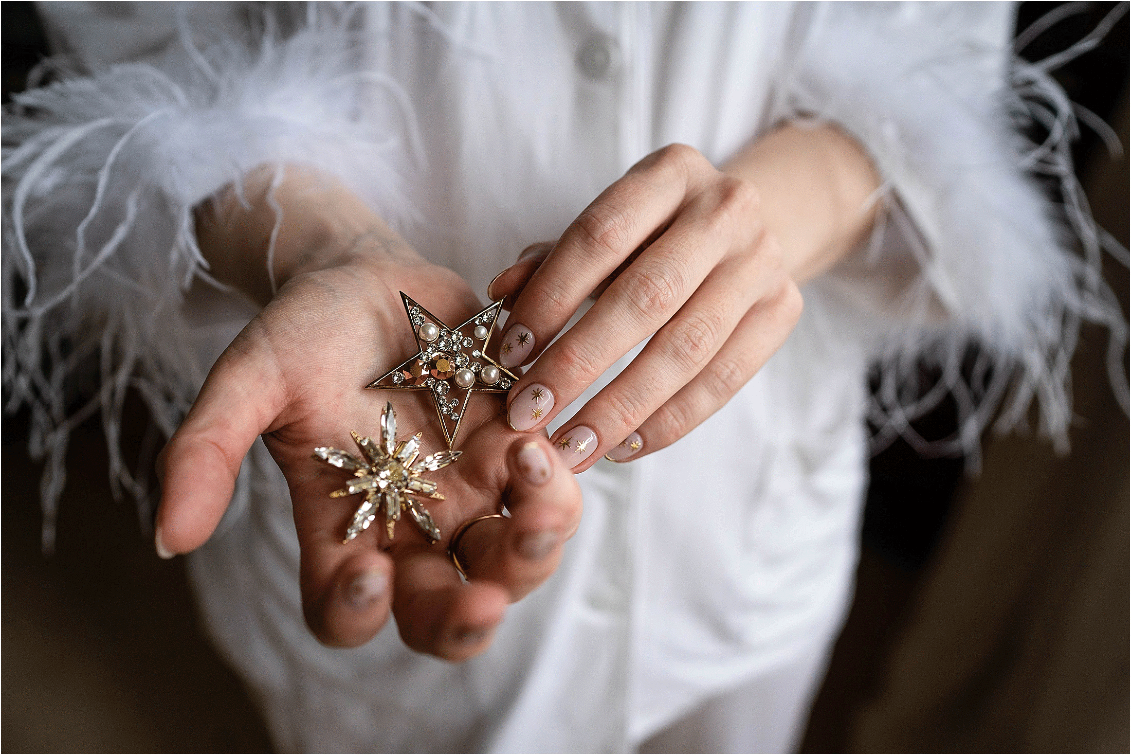 Celestial Tilly Thomas Lux sparkles for an English stately home wedding 