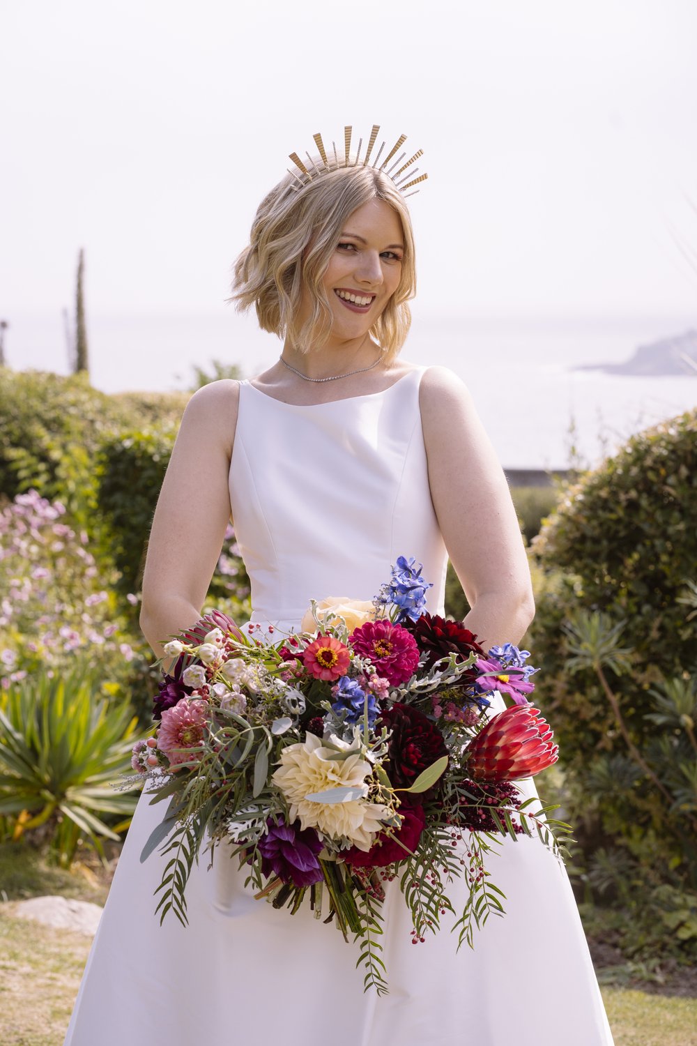 A vibrant wedding with a statement Tilly Thomas Lux Crown