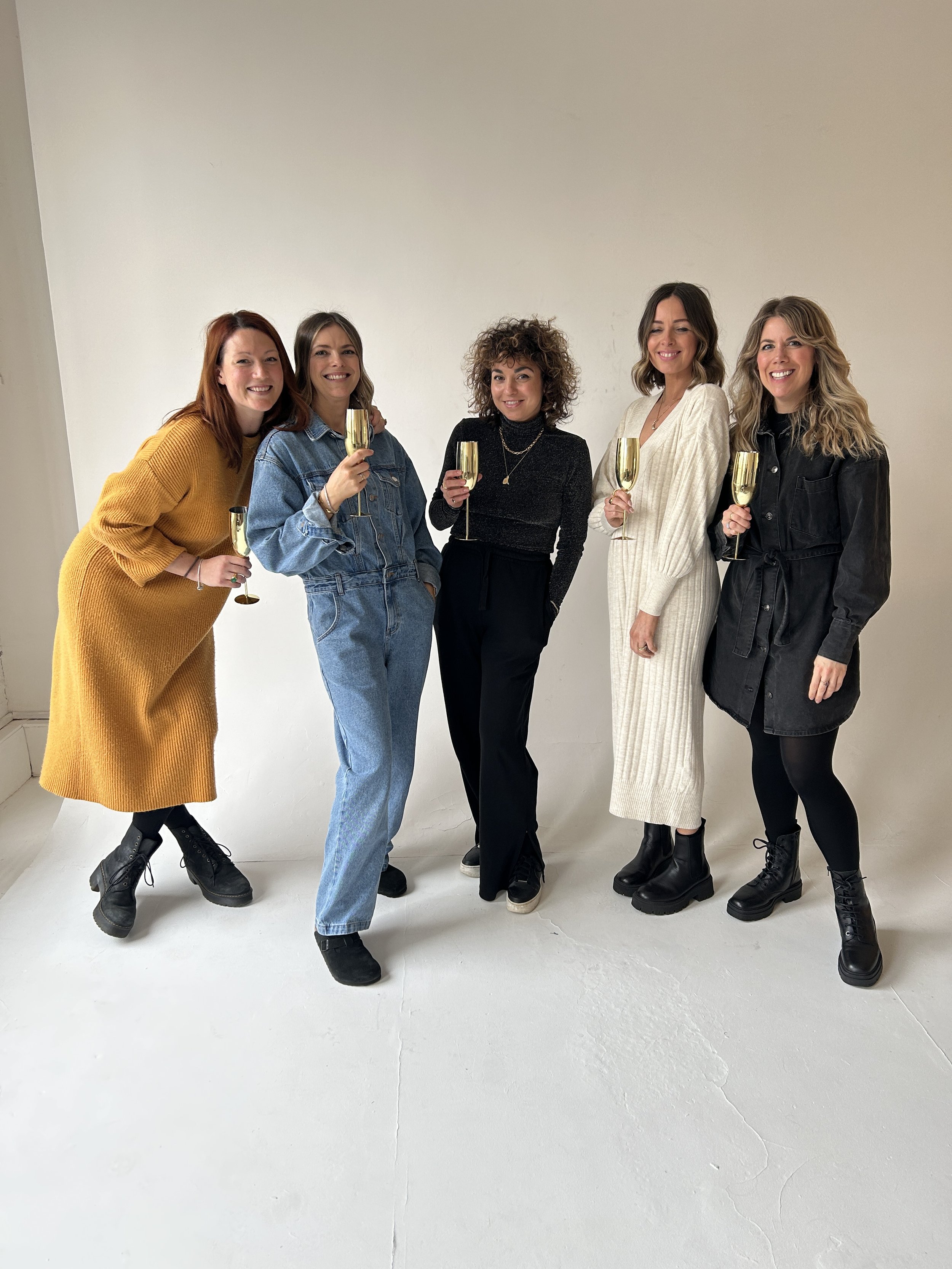 Designer Sally Thomas and friends at the Tilly Thomas Lux Pop Up in March 2023