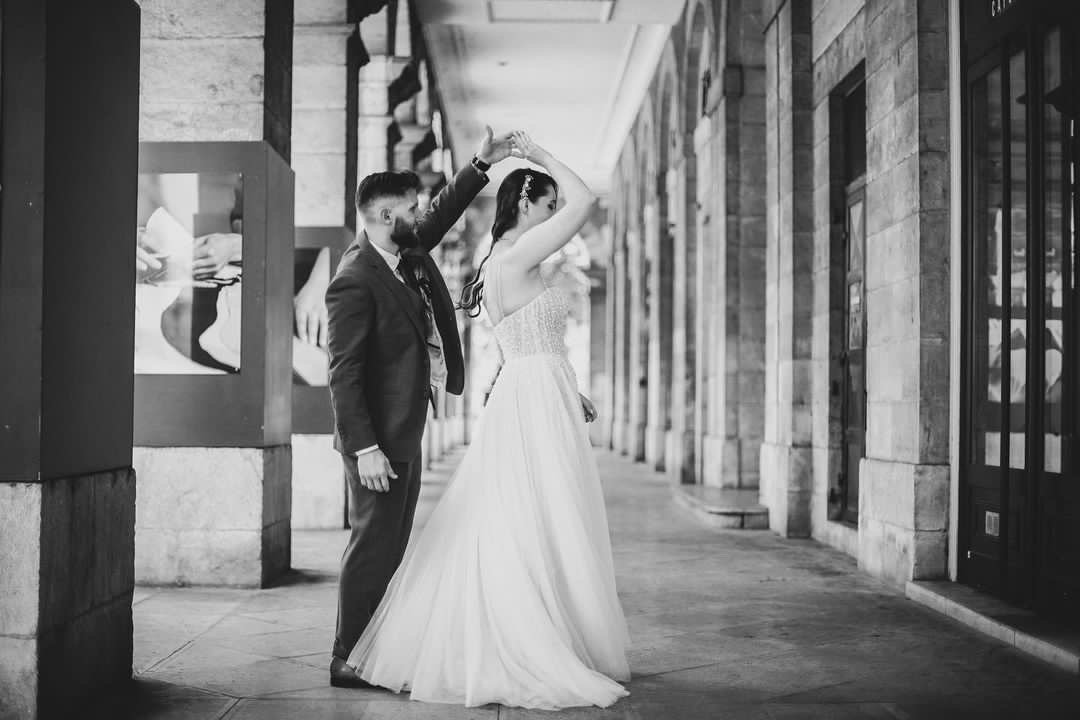 A gorgeous beaded wedding dress and Tilly Thomas Lux hair pins for a lovely wedding