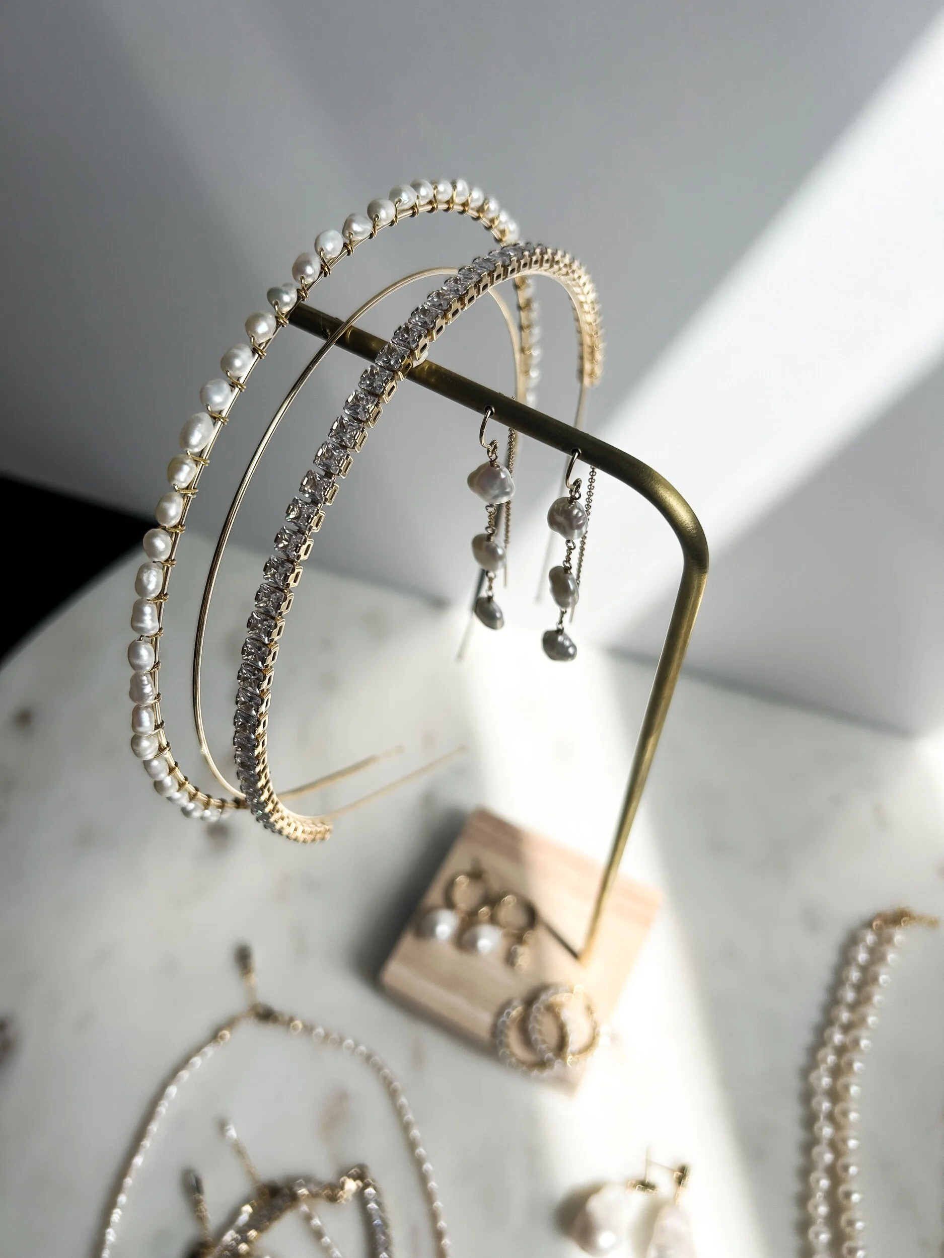 Mini fresh water pearl halo by Tilly Thomas Lux