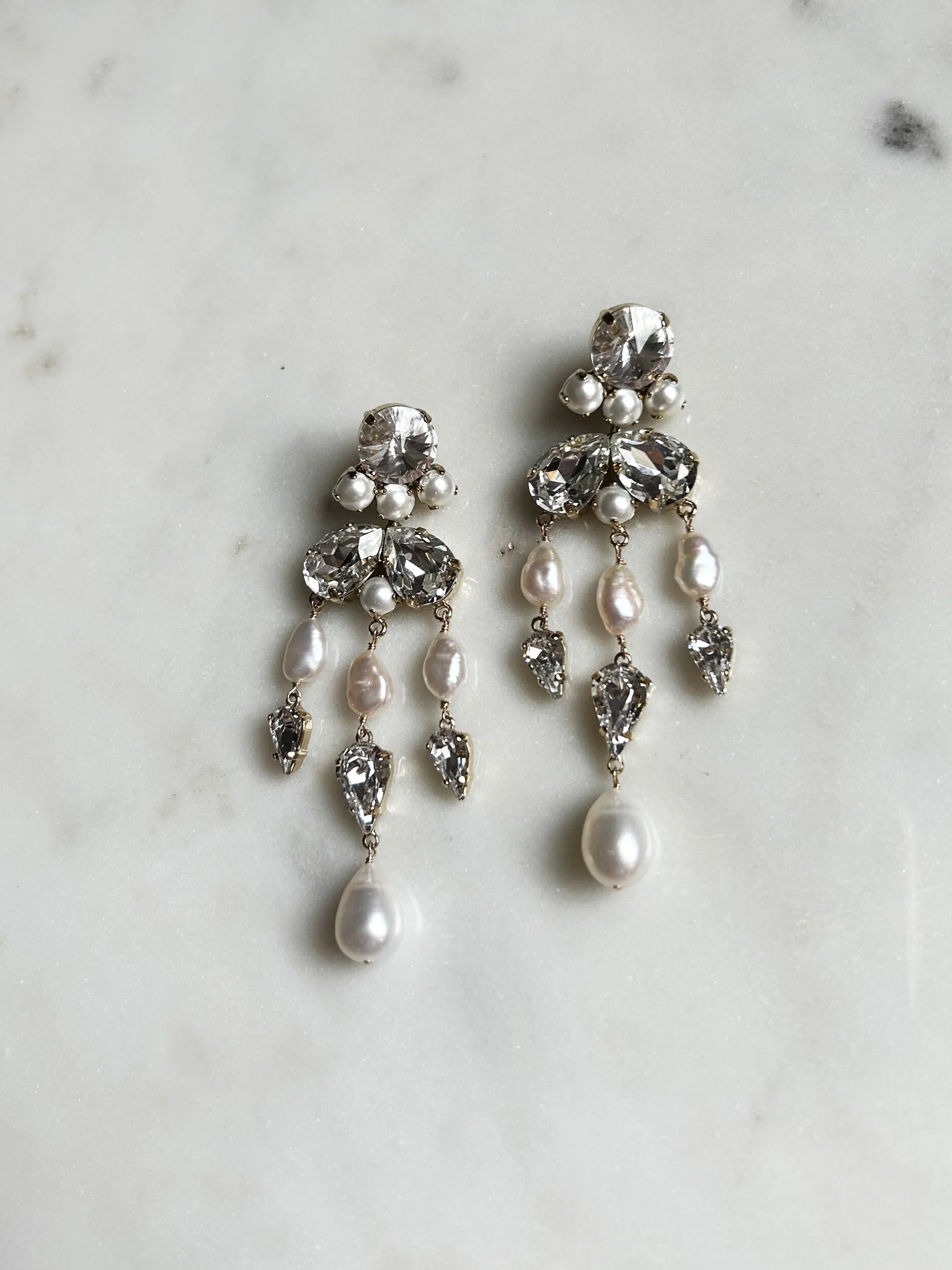 Fresh water pearl statement earrings by Tilly Thomas Lux