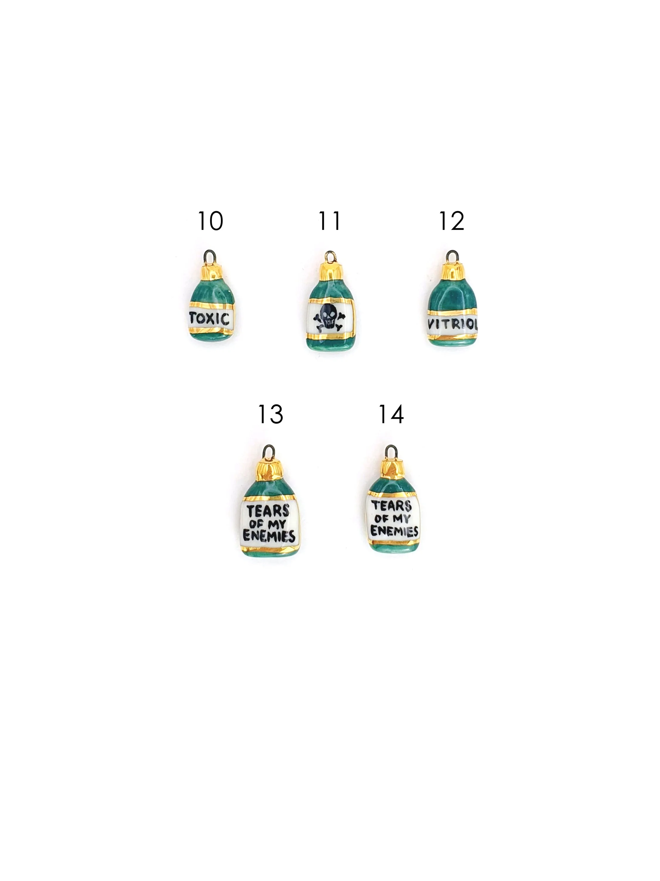 Poison bottle charms - SET 2