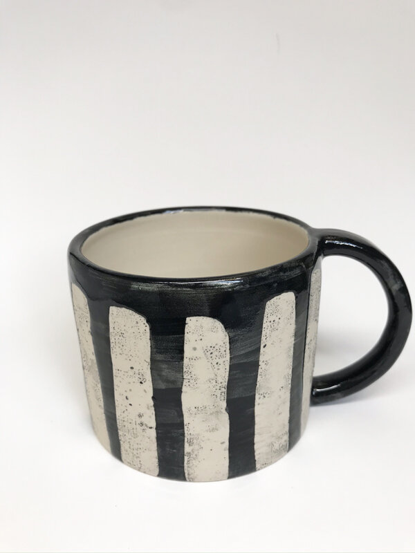 Black and broad stripes mug