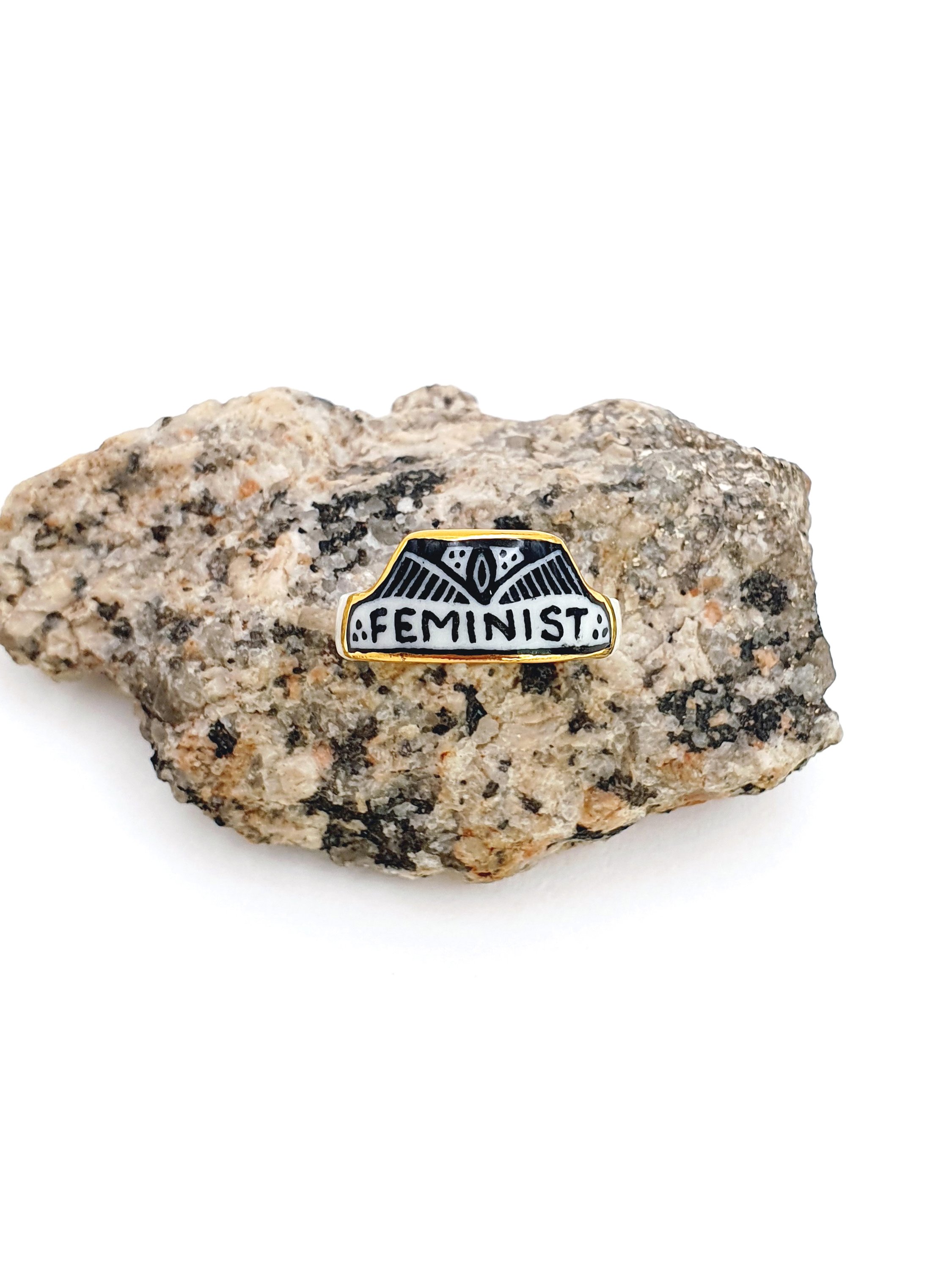 028 Feminist Ring - size P 7.5