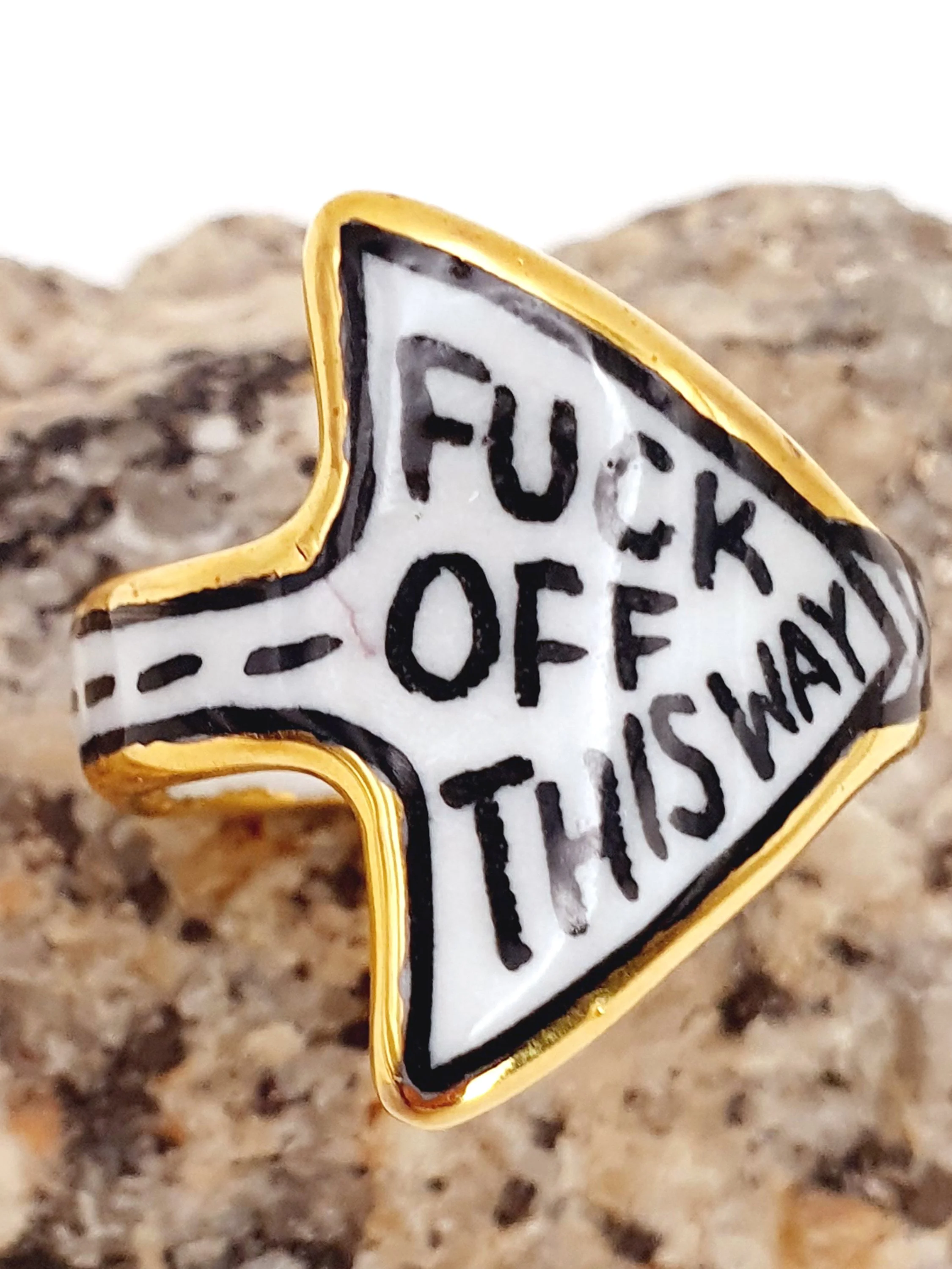 SECOND Fuck off this way Ring - size O 7