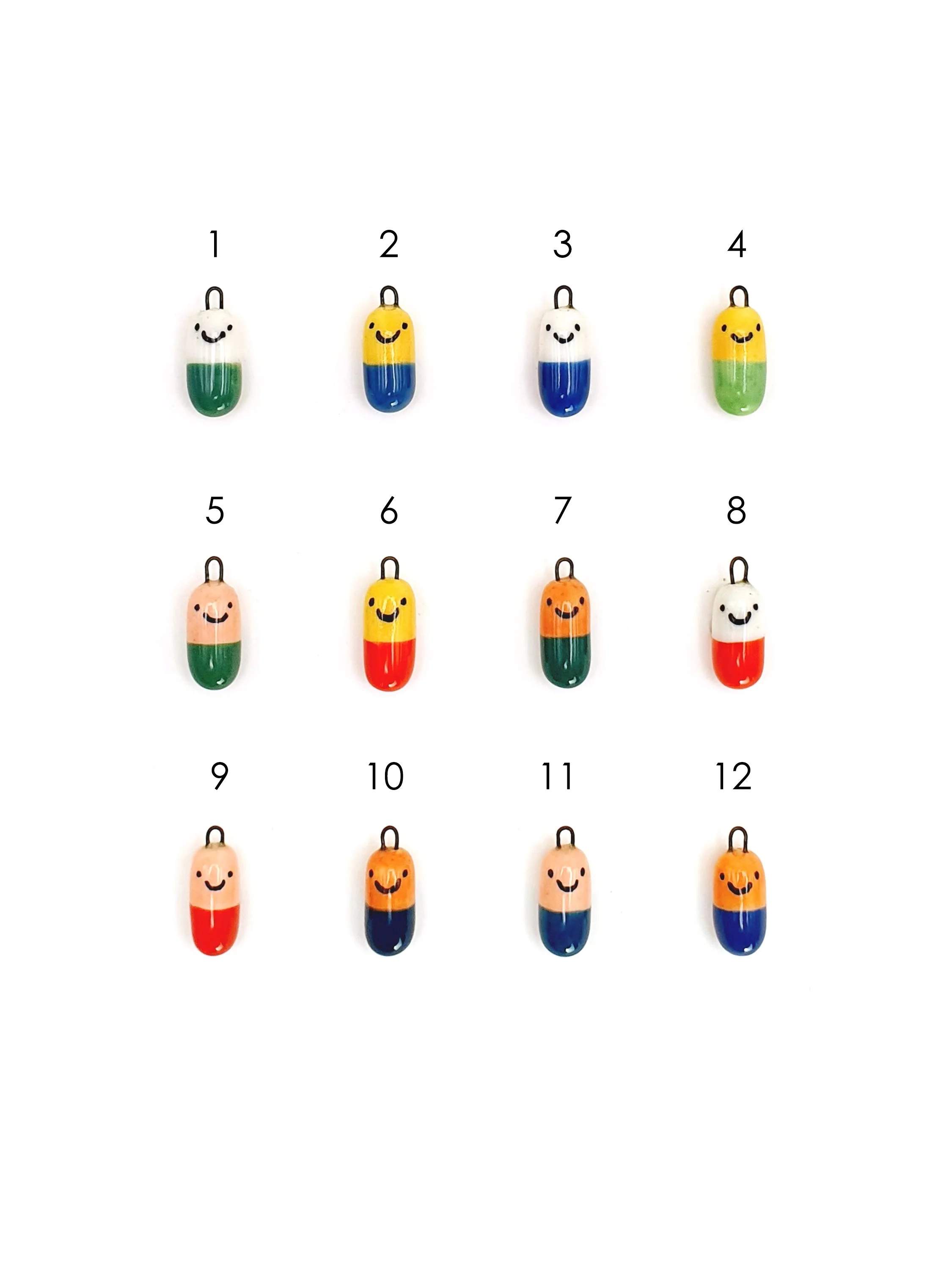 Happy Pills - coloured capsules with faces SET 1