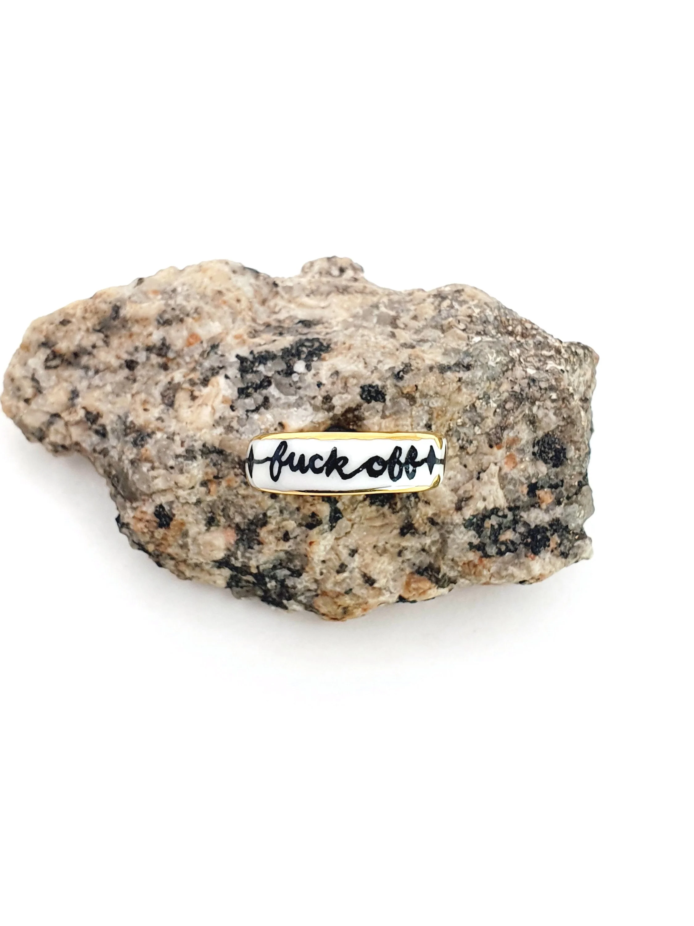 004 Fuck Off Ring - size P 7.5