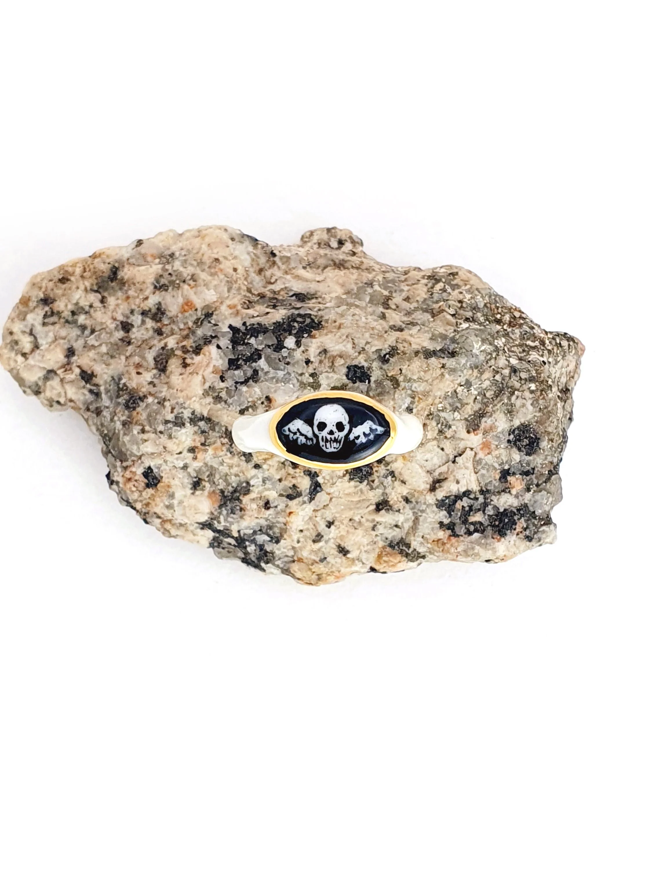 009 Winged Skull Ring - size N 6.75