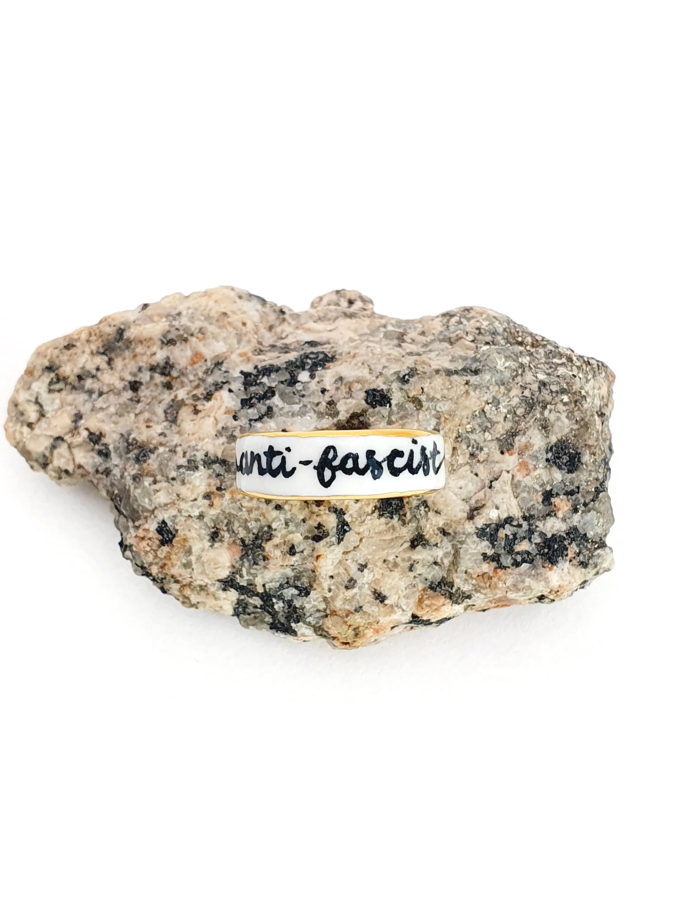 006 Anti-fascist Ring - size Q 8