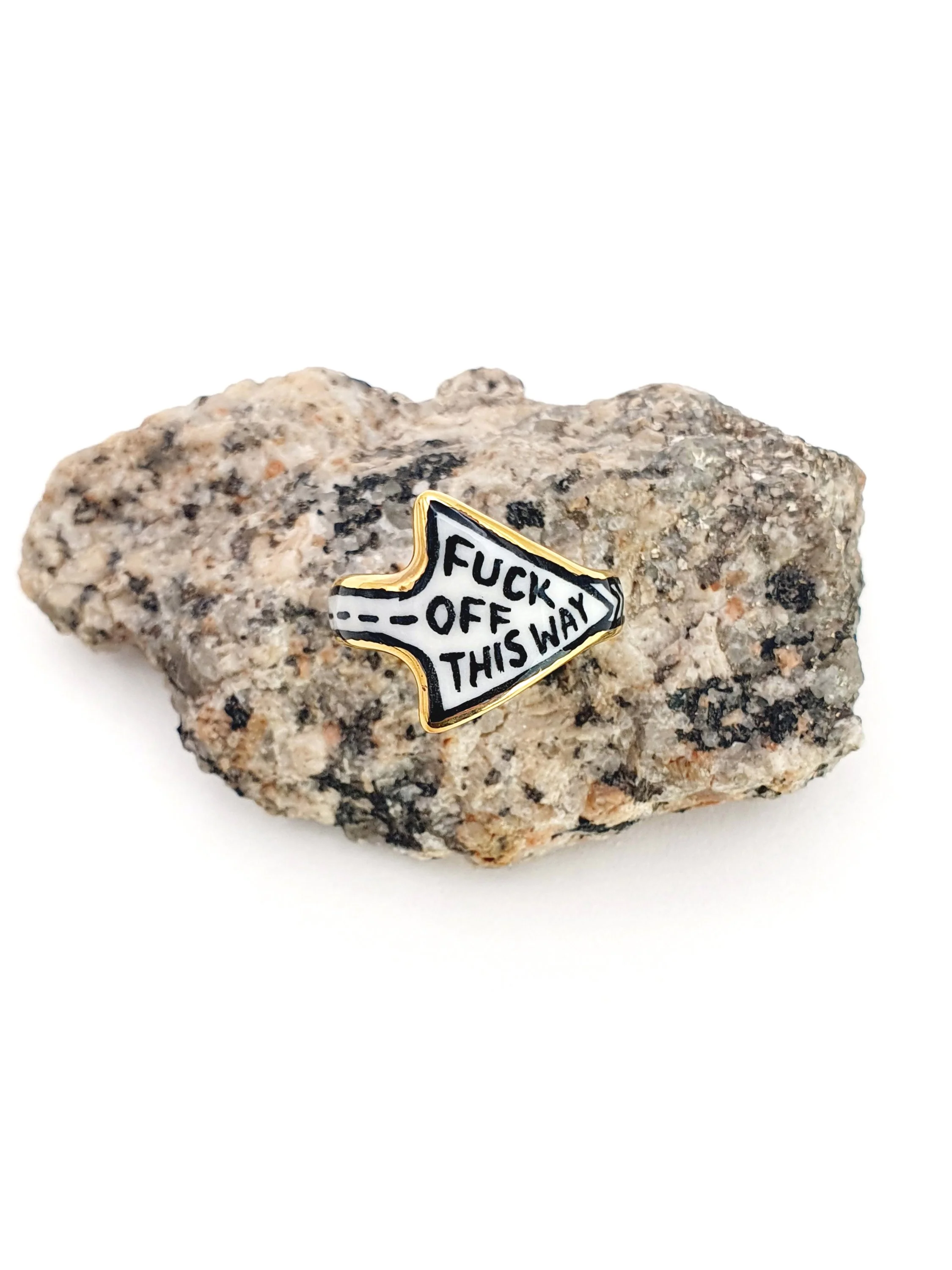 022 Fuck Off This Way Ring - size R 8.5