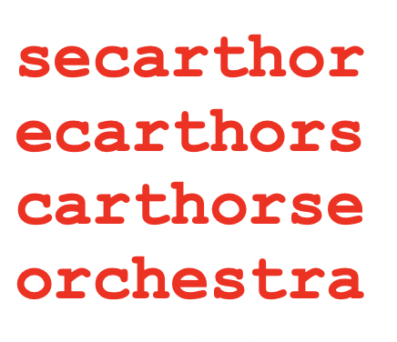 “Curlicue”, for piano solo, at Carthorse Orchestra