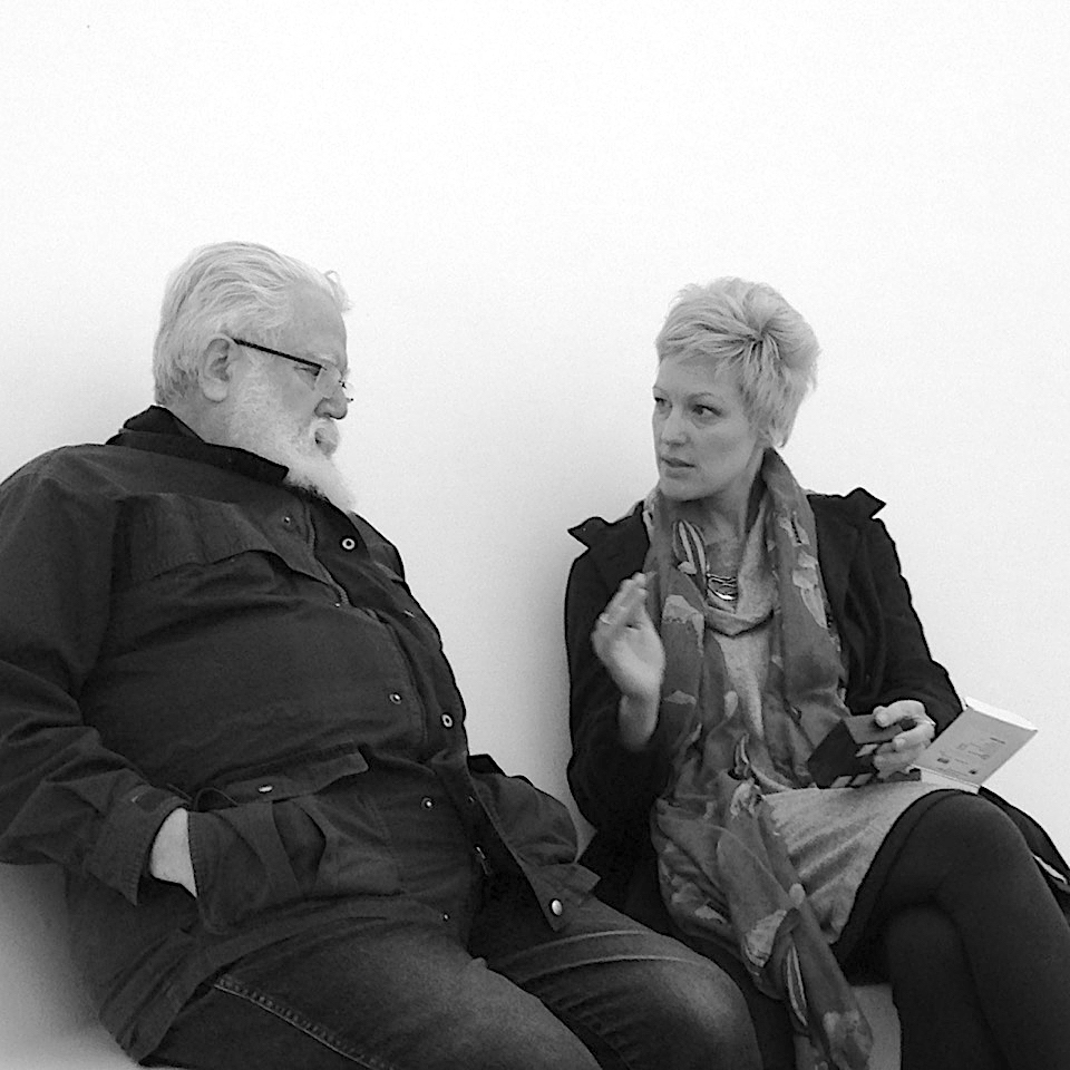 James Turrell and Eleanor Bell discussing lighting for Skyspace at Tremenheere, Cornwall