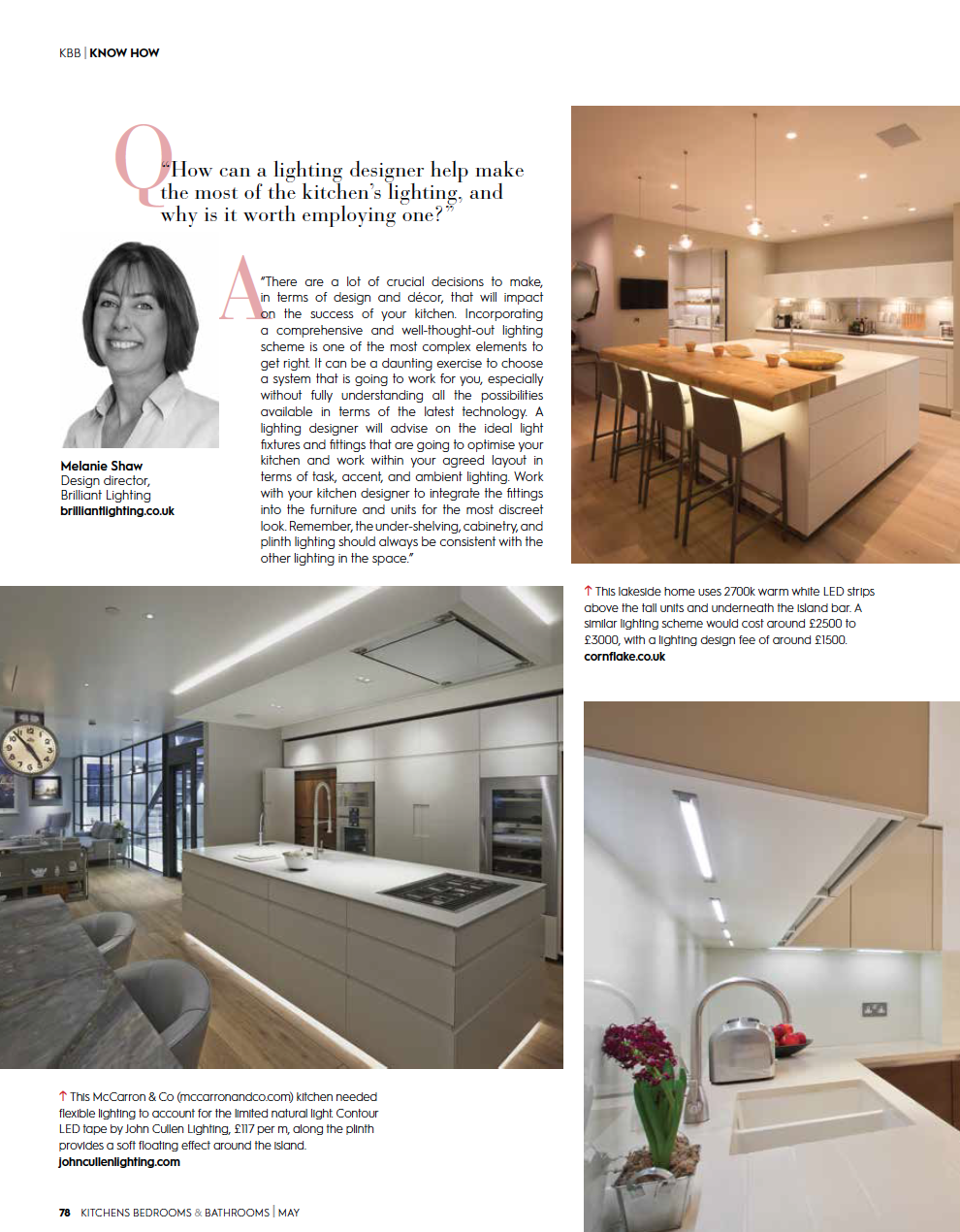 Eleanor Bell Kitchens, Bedrooms & Bathrooms May 2018 Kitchen Lighting 3